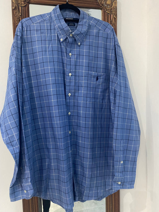 Polo Ralph Lauren Blue Checked Shirt Size XL