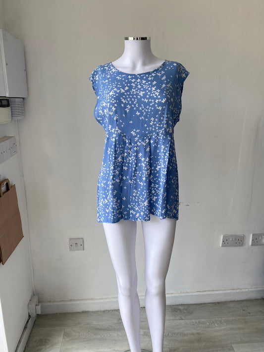 Masai Blue Patterned Top Size 12