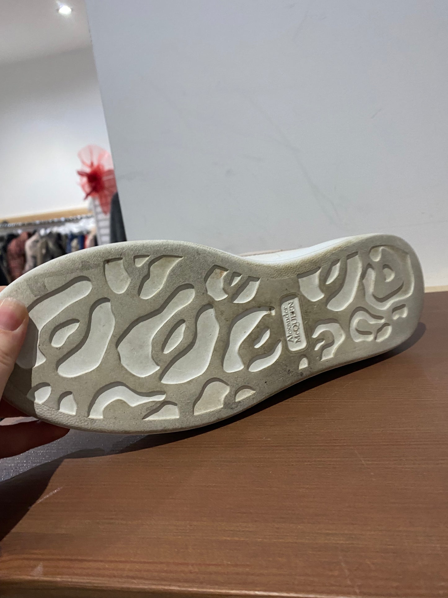 Alexander McQueen White Trainers with Blush Pink with Box Size 6