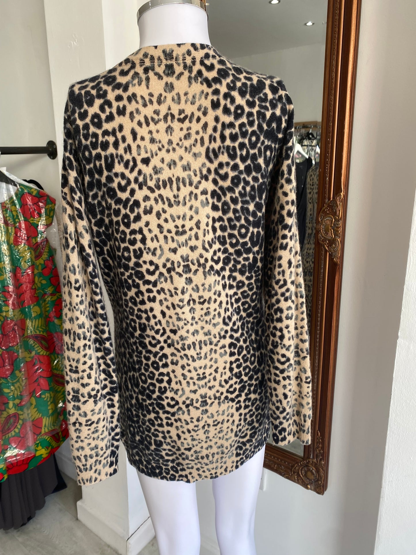 Marks and Spencer 100% cashmere leopard print cardigan size 8-10