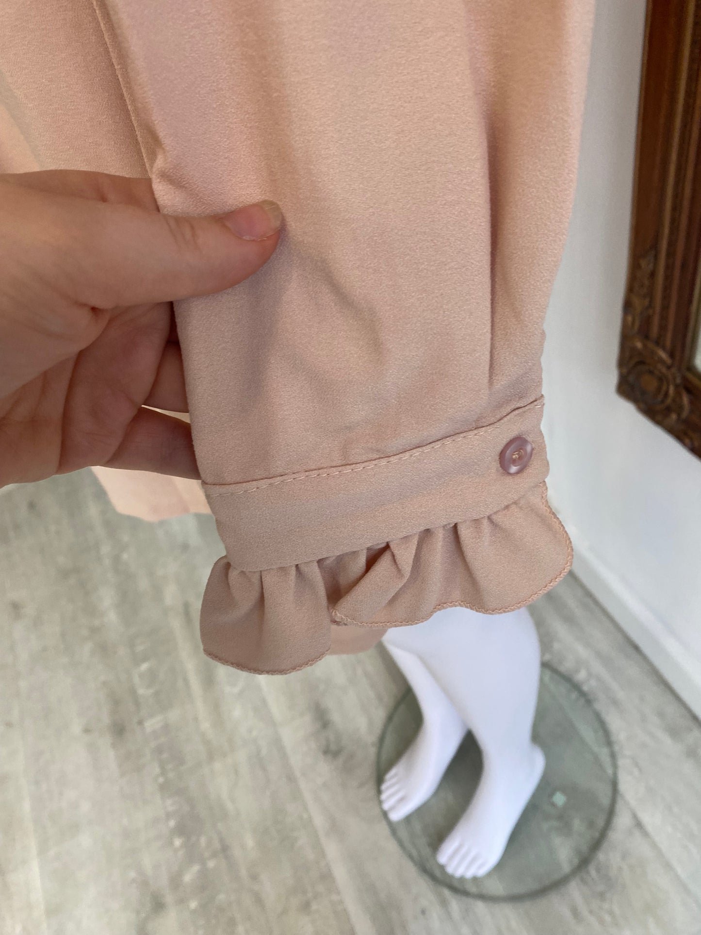 Wal G Beige Ruffle Dress Size 12