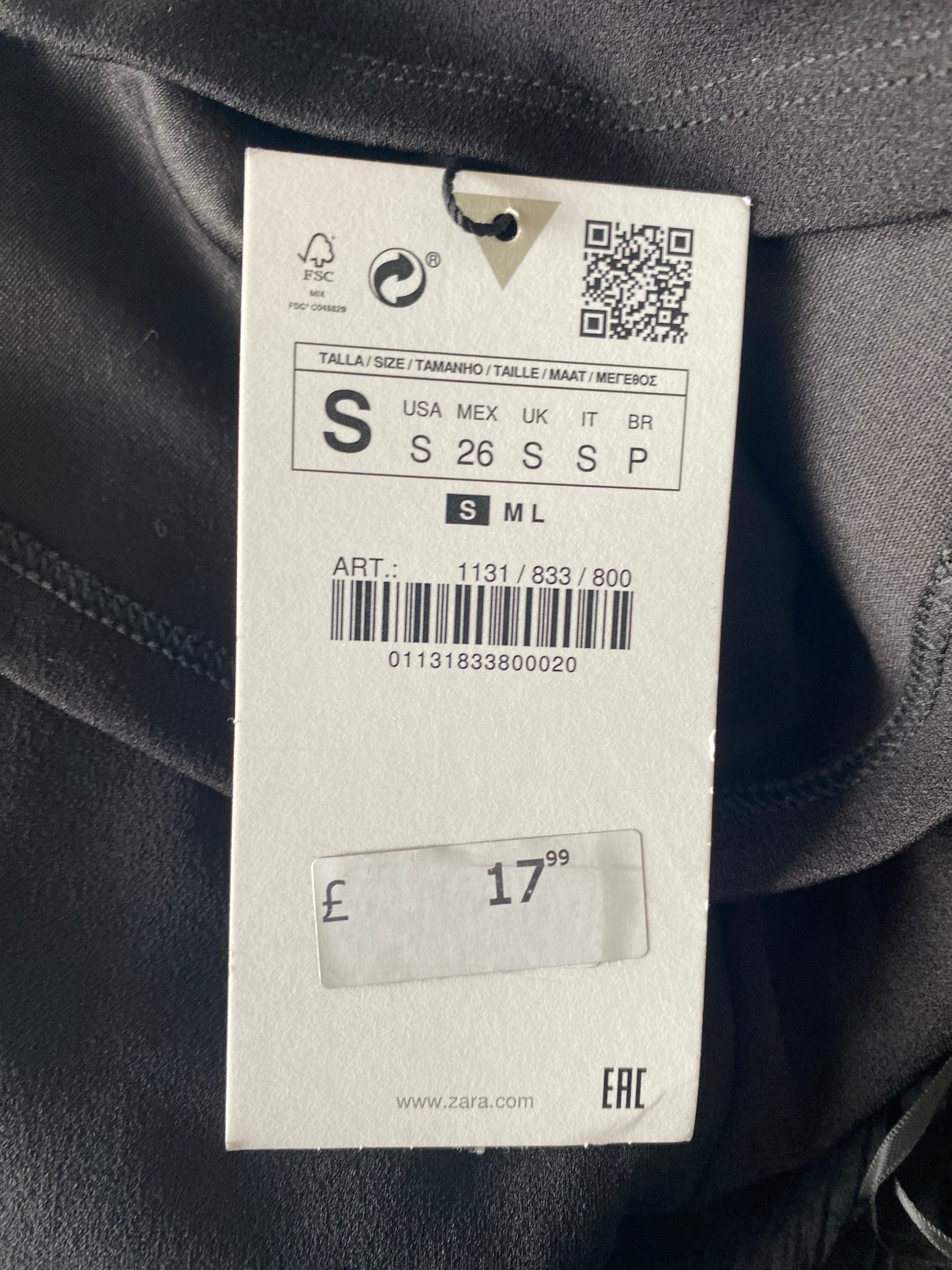 Zara Black Cut Out Top Brand New