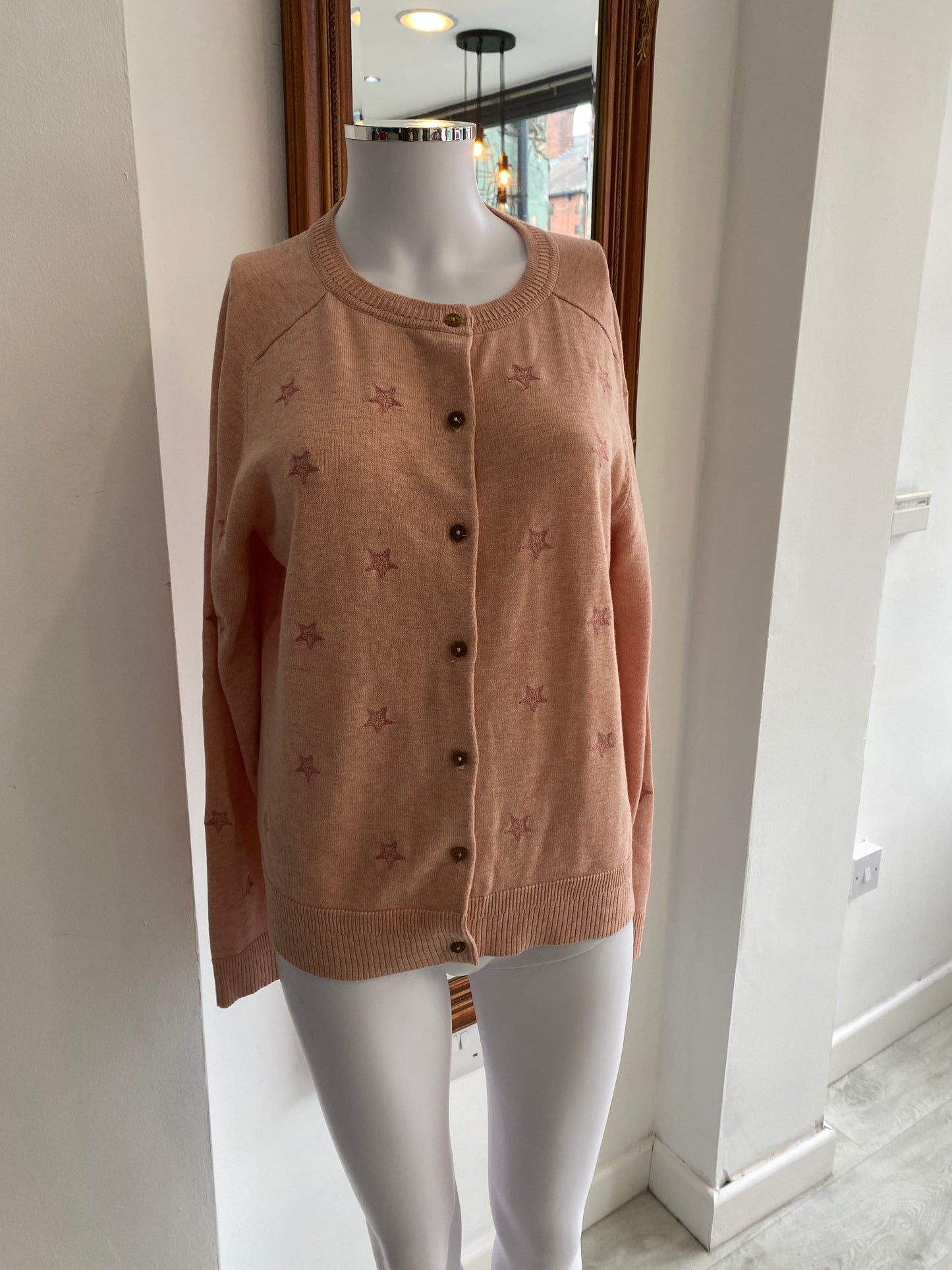 White Stuff Star Blush Pink Cardigan Size 12
