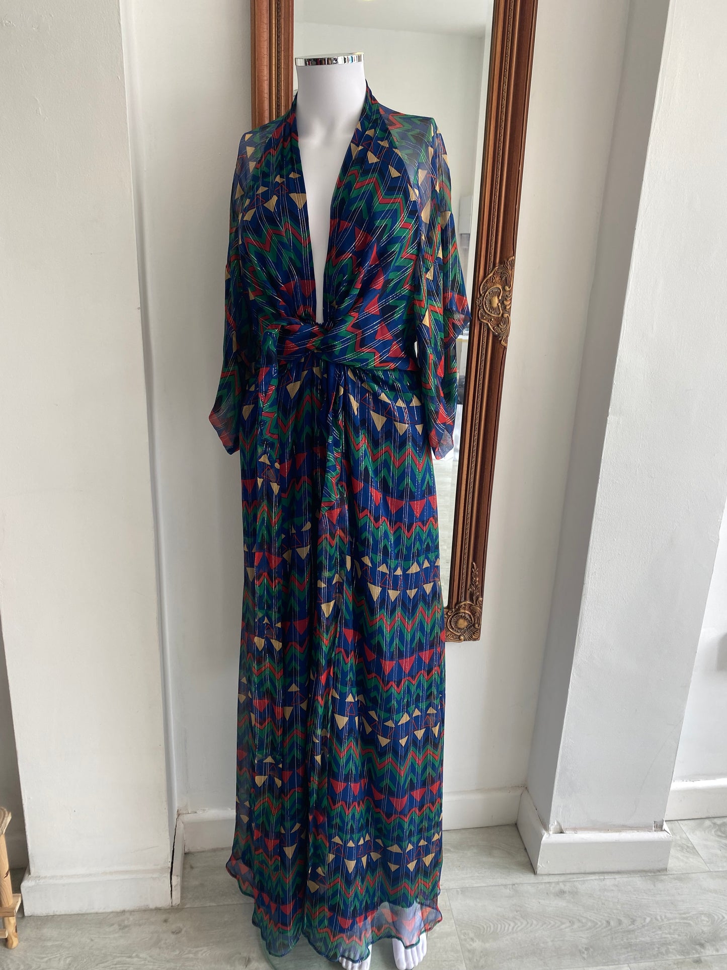 Issa Geometric Print Maxi Dress Size 12