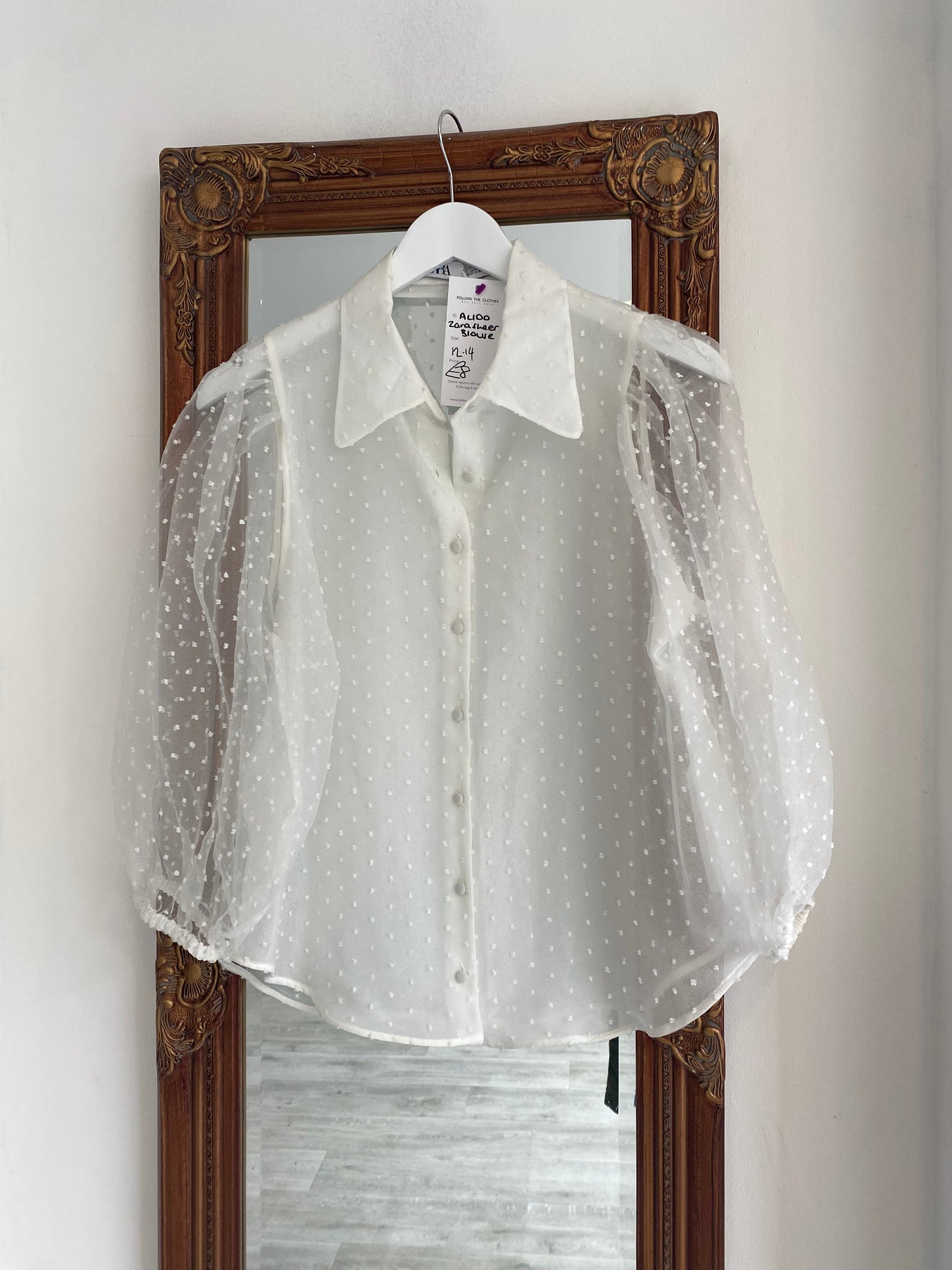 Zara Sheer Blouse Size 12-14
