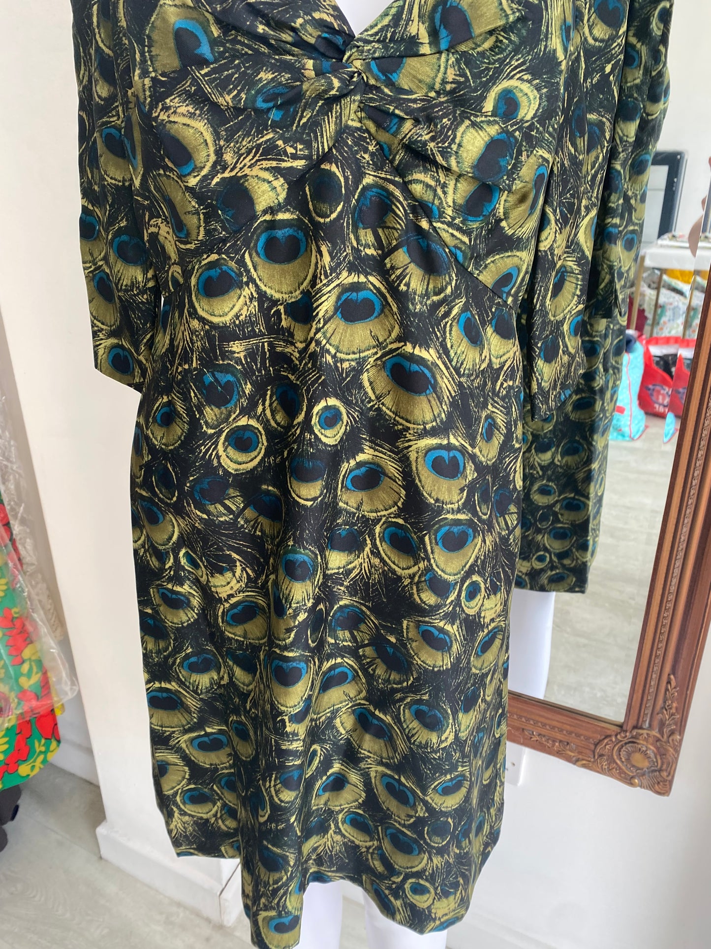 Milly New York silk peacock print dress size 10