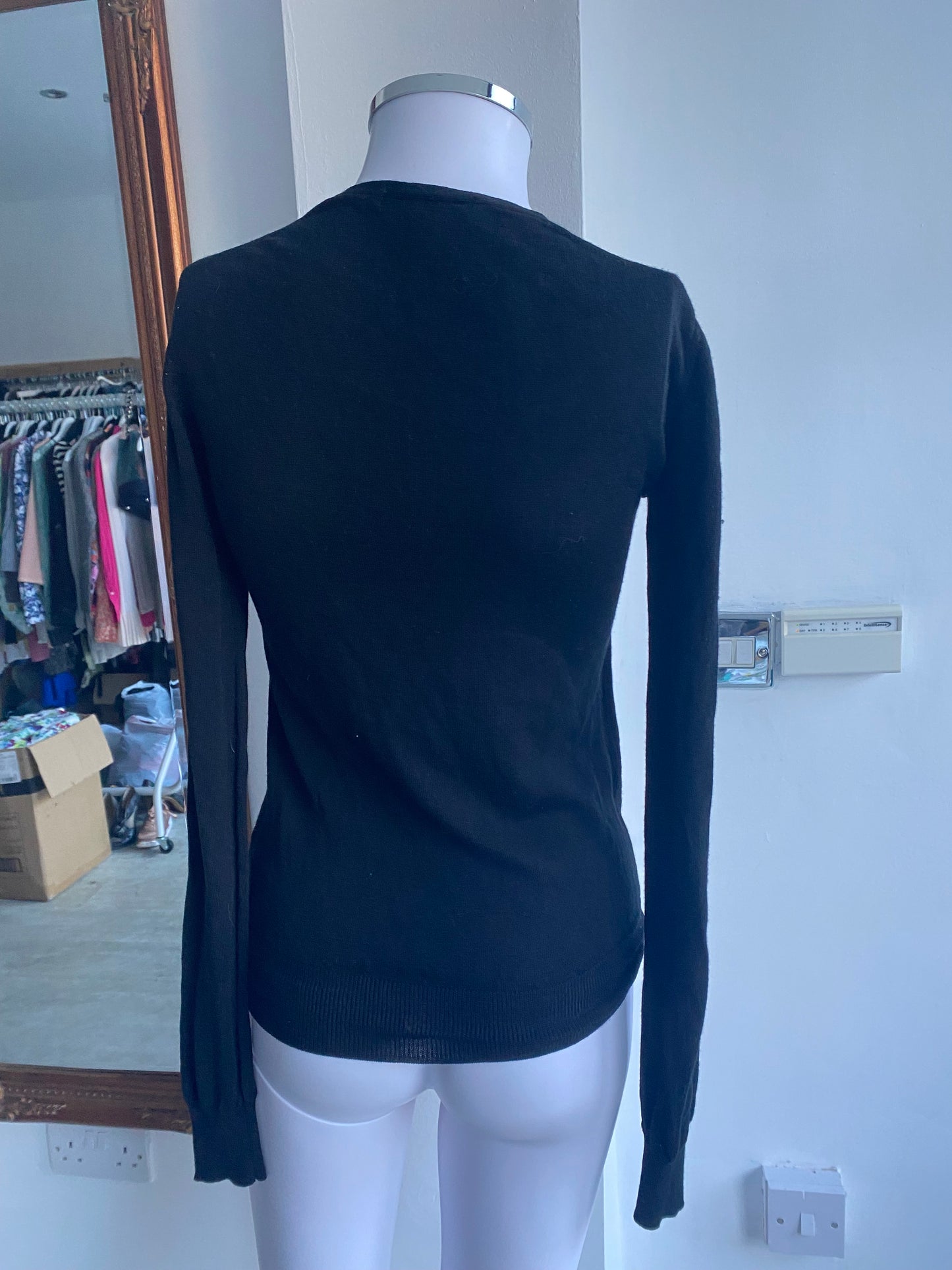 Uniqlo Black Pure New Wool Jumper Size 8