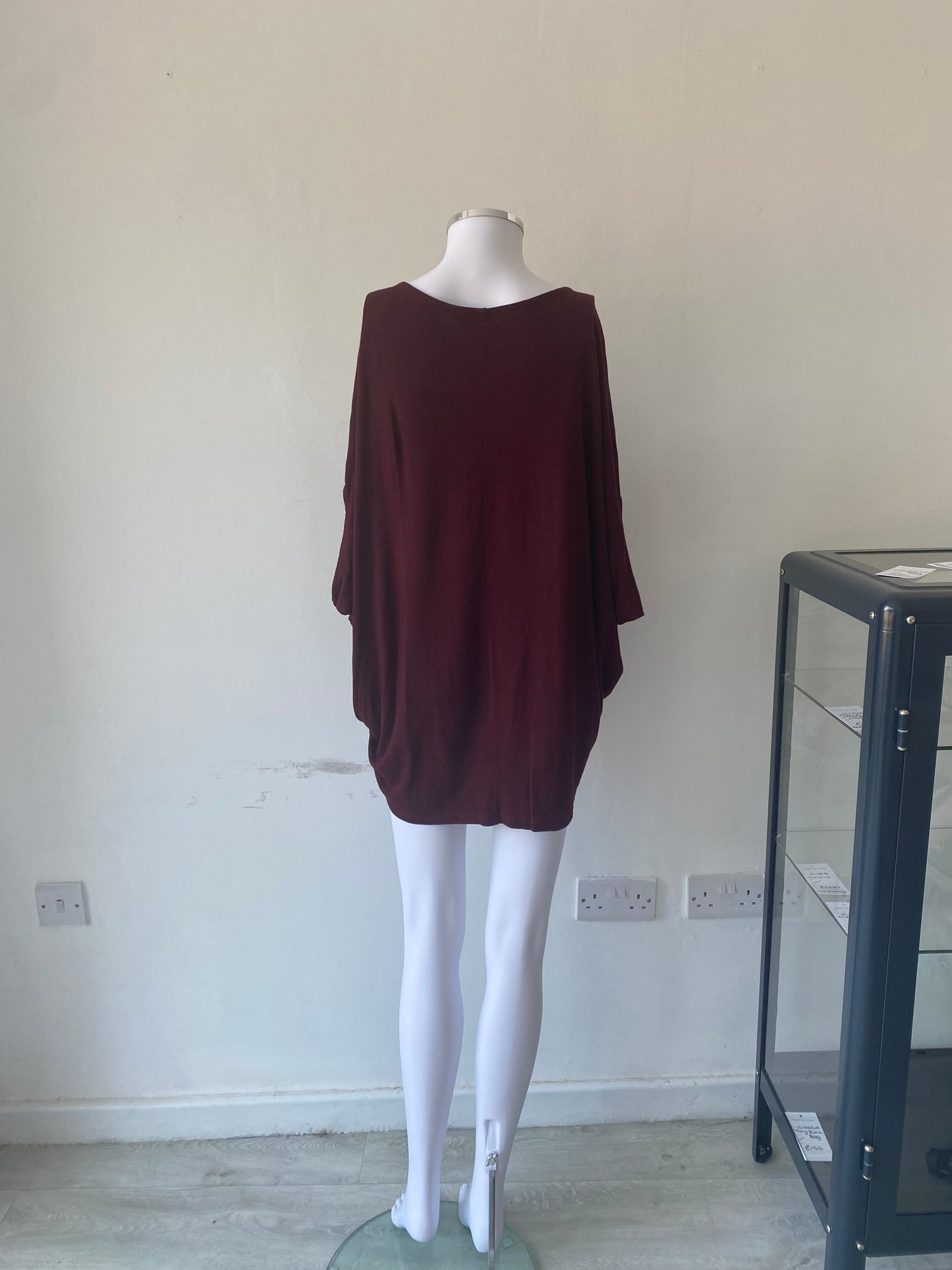 All Saints Burgundy Batwing Top Size Large 14-16