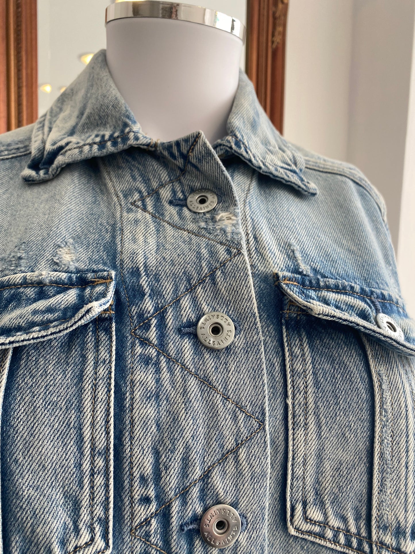 All Saints Light Blue Shacket Size 8