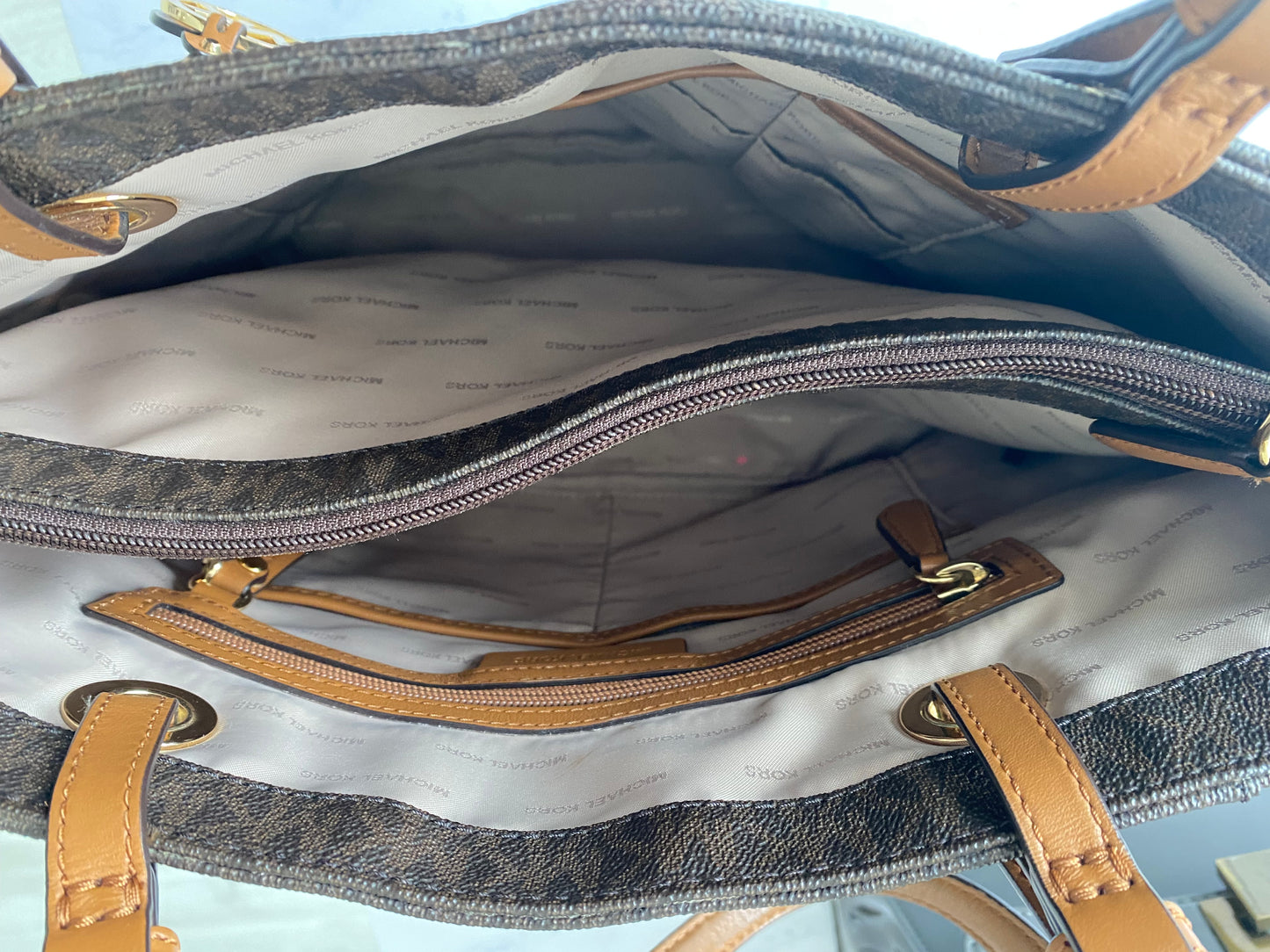 Michael Kors Monogram Canvas Tote Bag