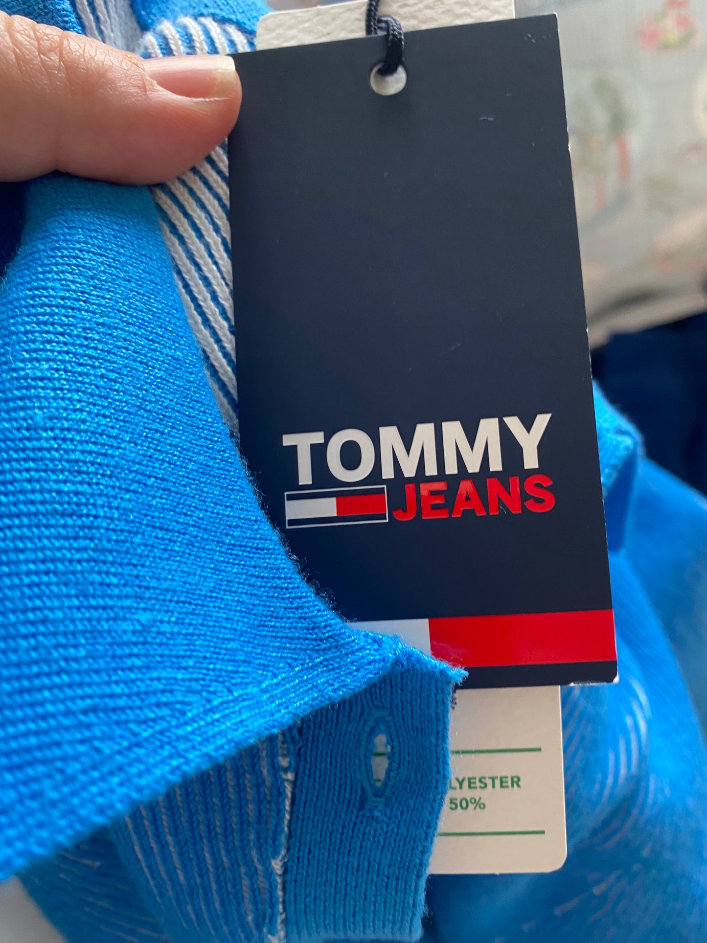 Tommy Hilfiger blue ribbed tshirt brand new size 6
