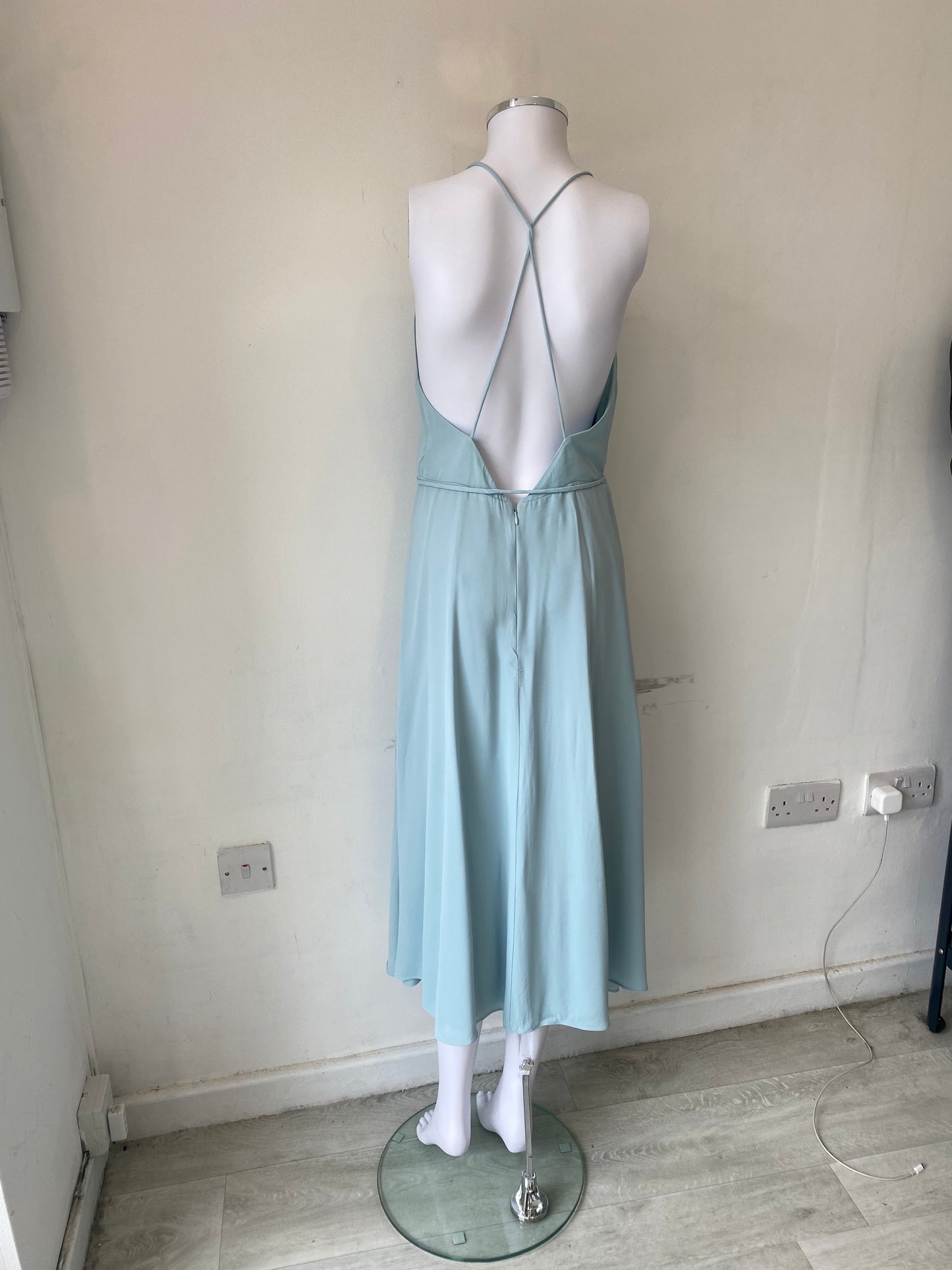 Reiss Ice Blue Midi Dress Size 10