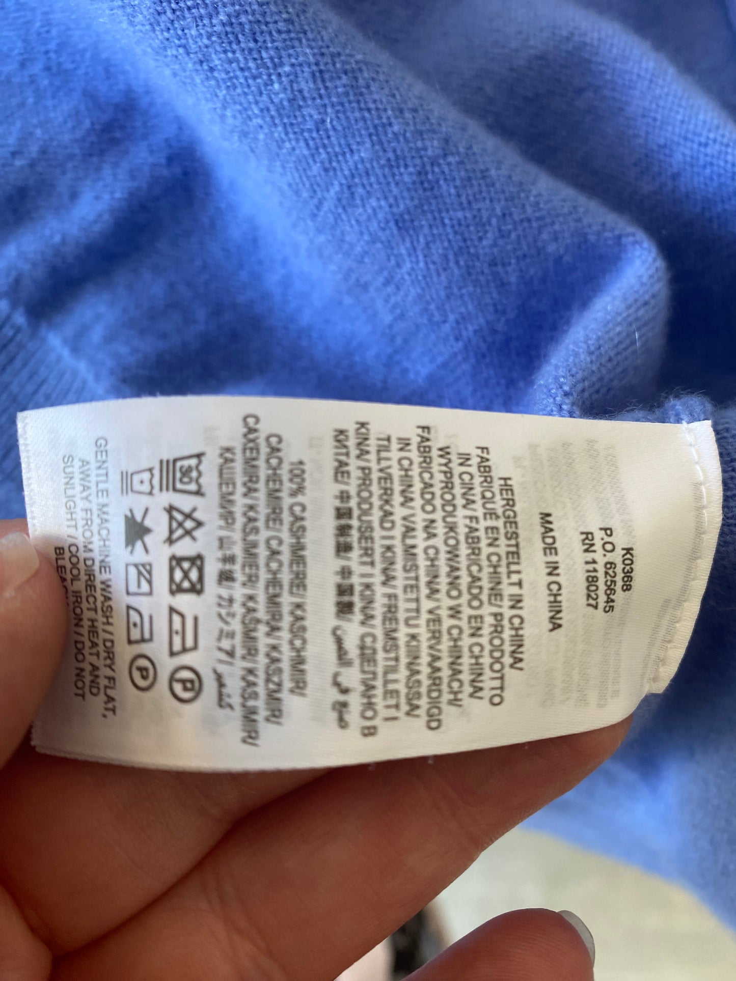 Boden Blue Cashmere Cardigan Size Small 8-10