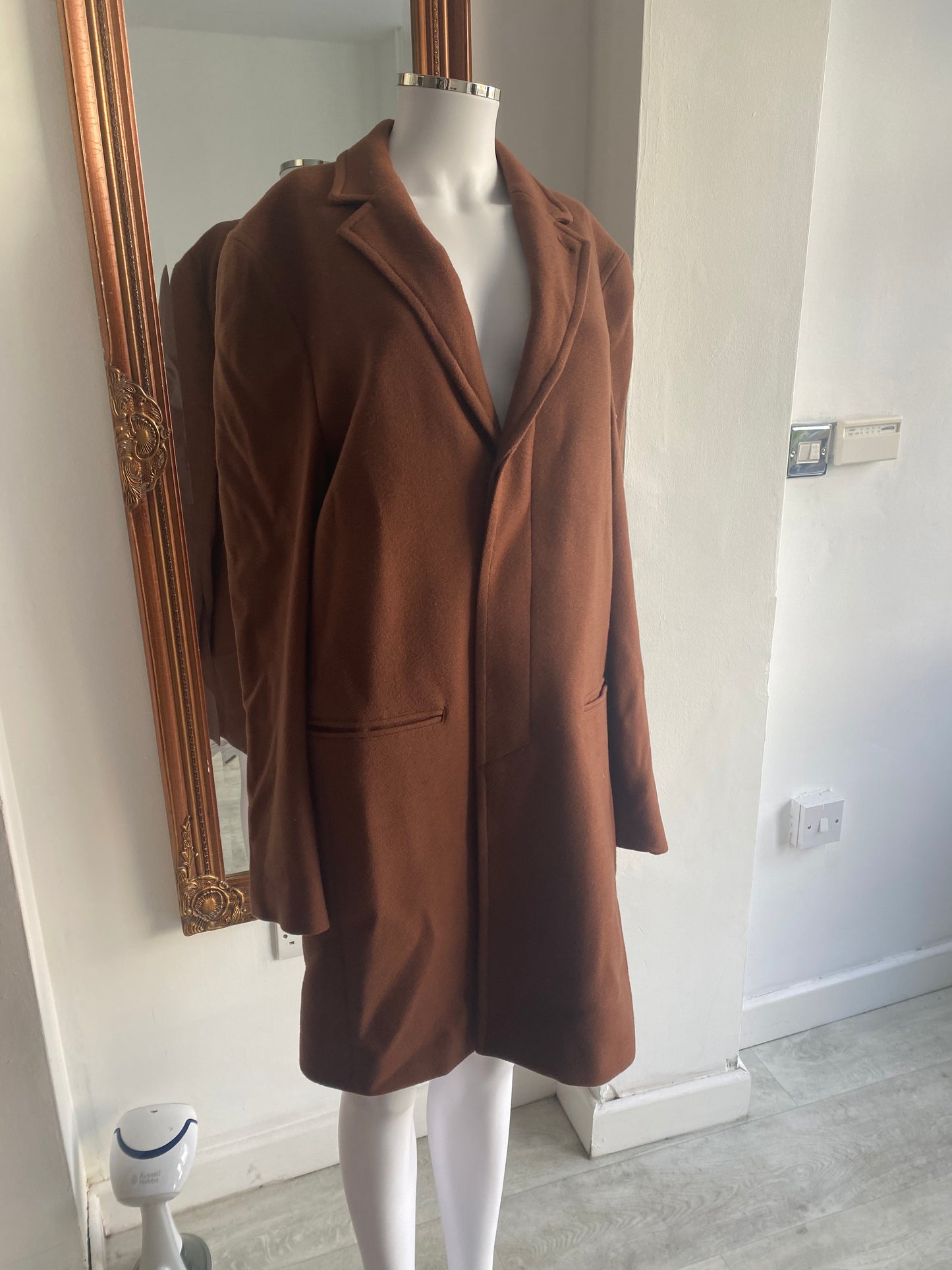 DKNY Brown Wool Blend Coat Size 10