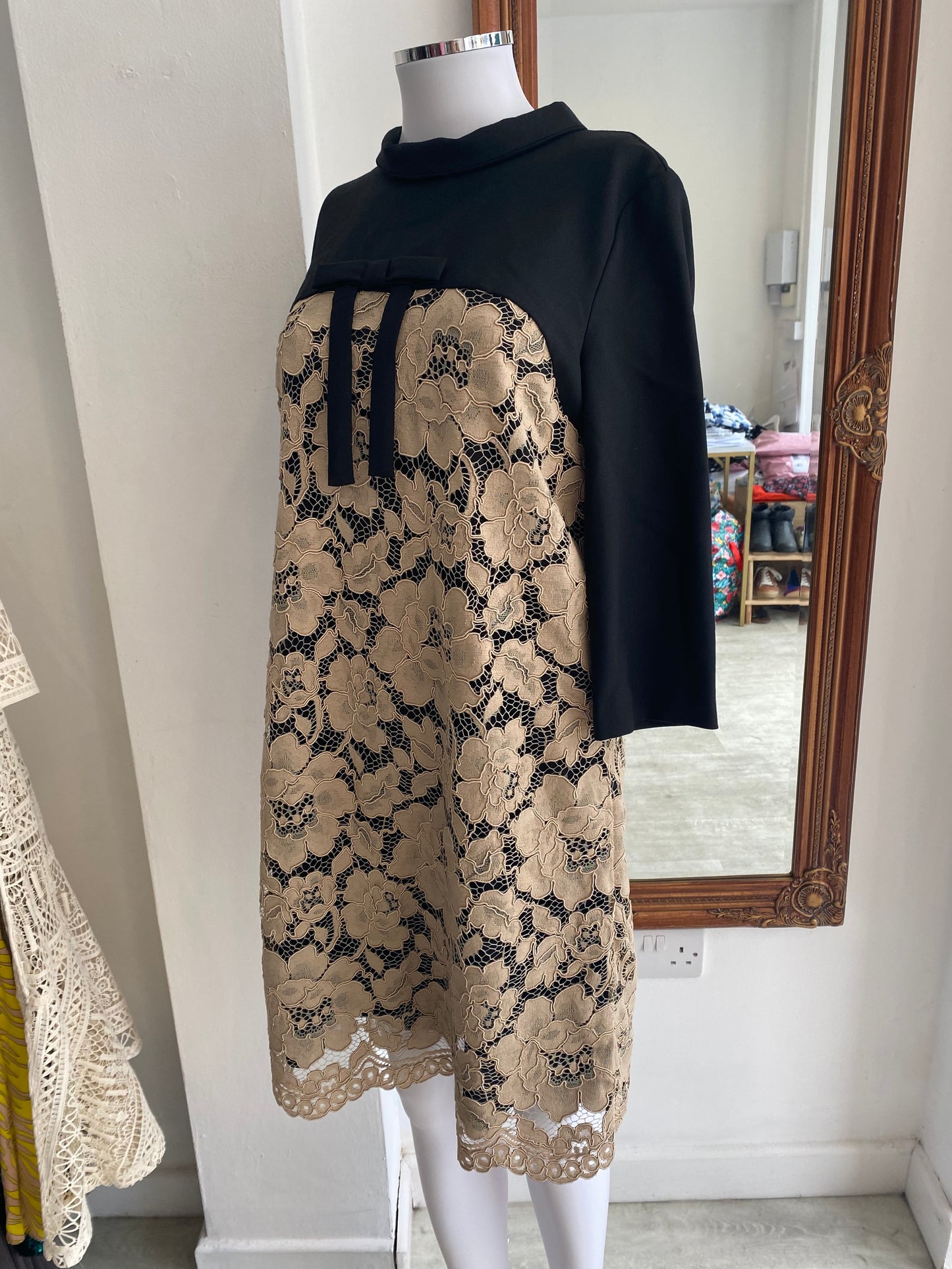 Twin Set beige lace dress size 12