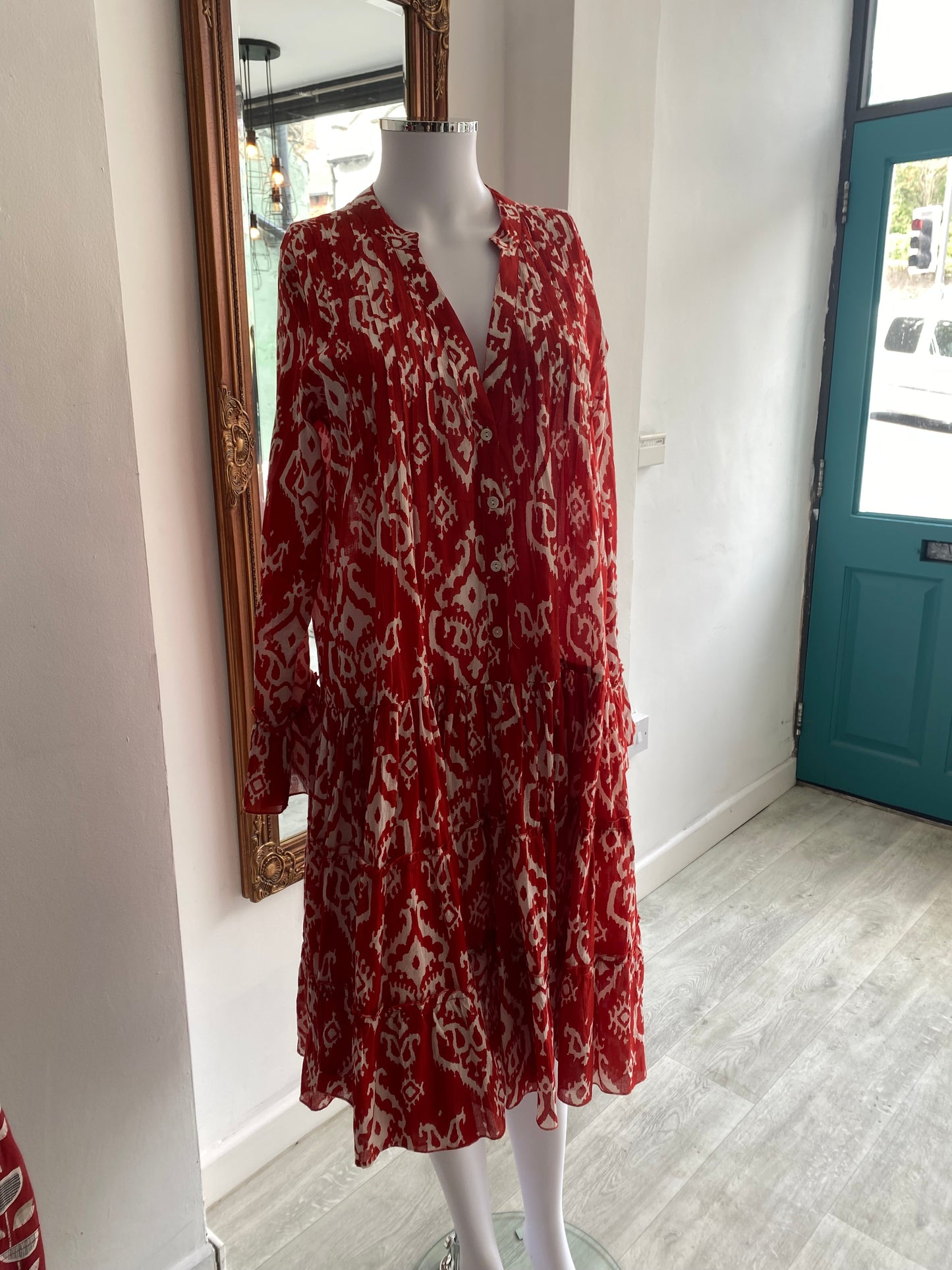 Handprint Dream Apparel Red Aztec Print Dress Size 8-12
