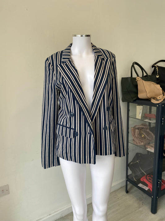 Jackpot Striped Cotton Blazer Size 10-12