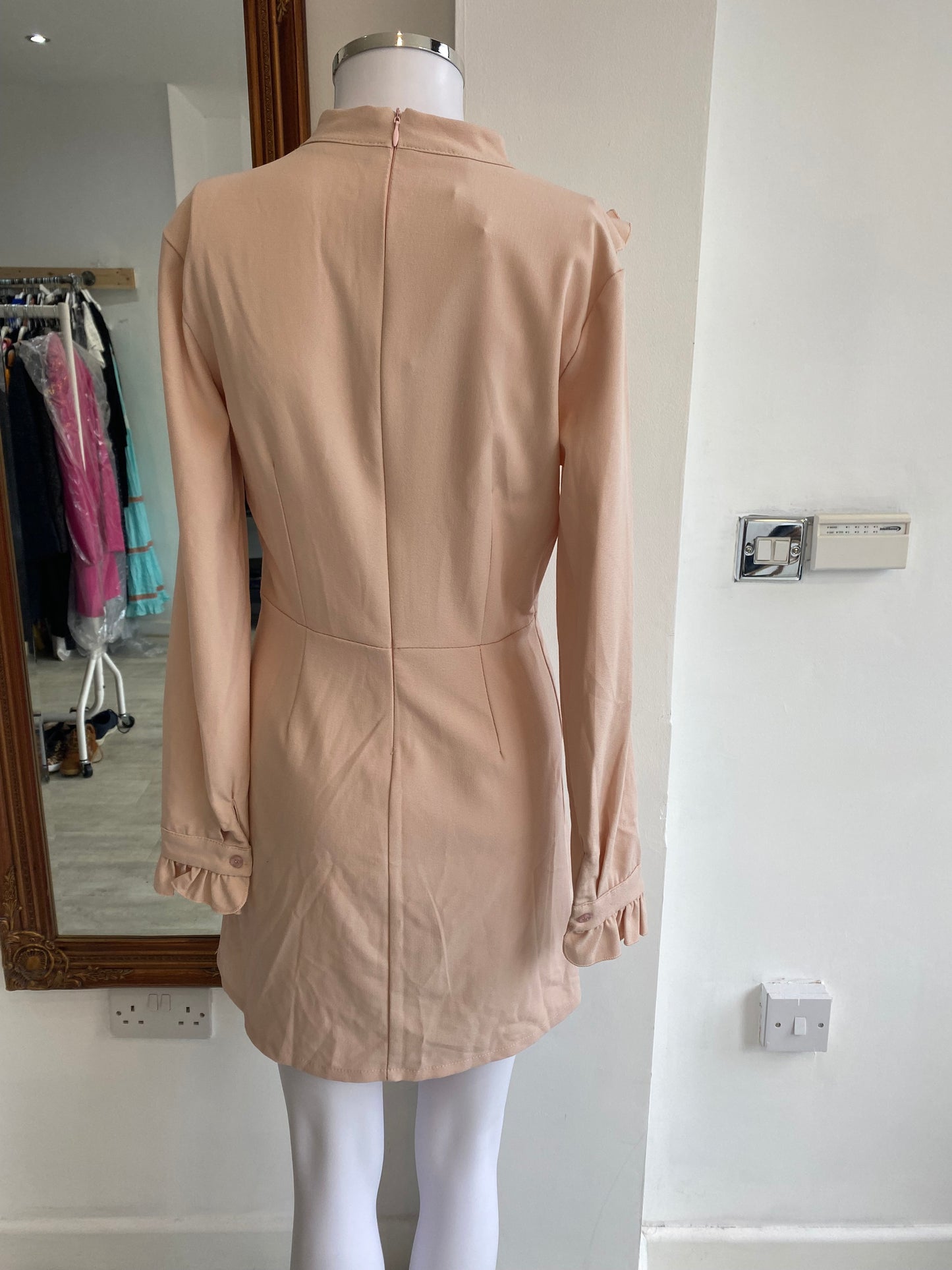 Wal G Beige Ruffle Dress Size 12