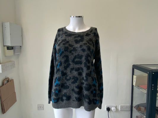 Claudie Pierlot Mohair Leopard Print Jumper Size 8-10