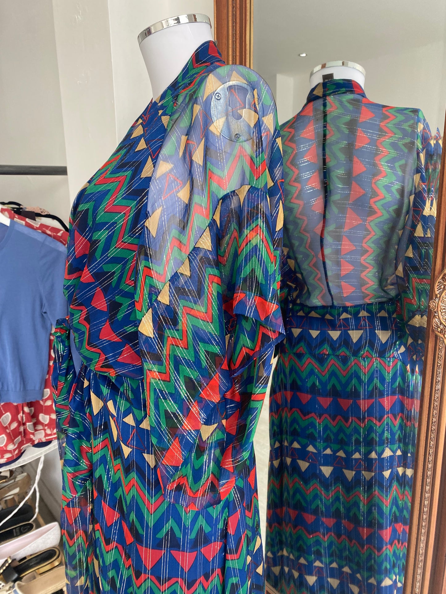 Issa Geometric Print Maxi Dress Size 12