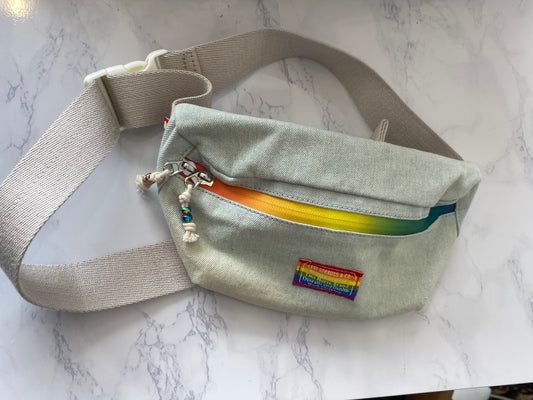 Levi’s Cream Bumbag with Rainbow Detailing