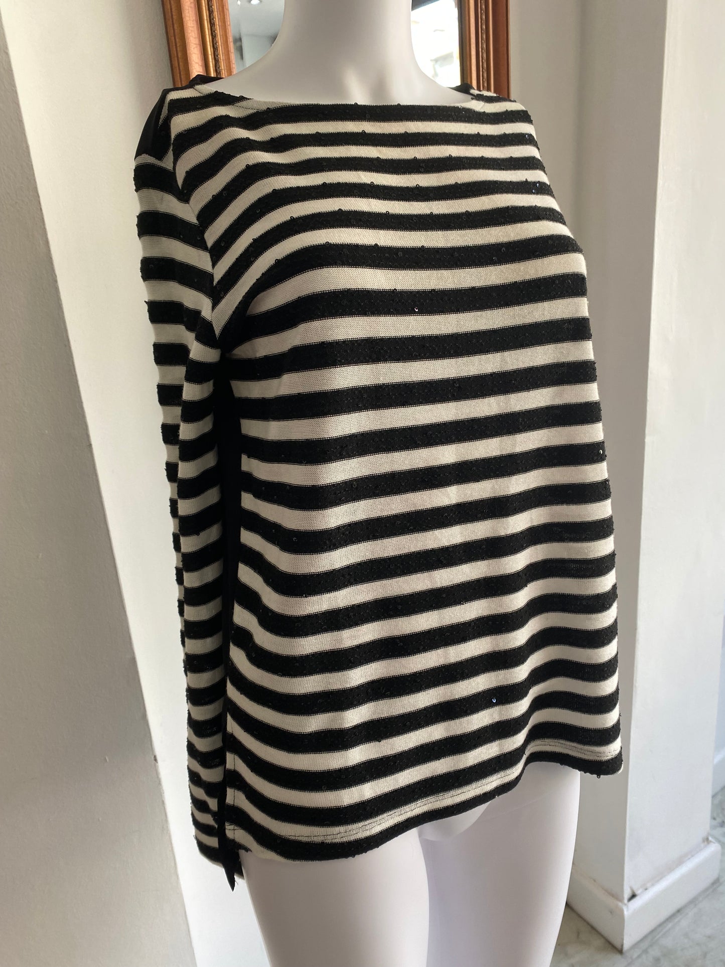 French Connection striped top with sequins size 8-10