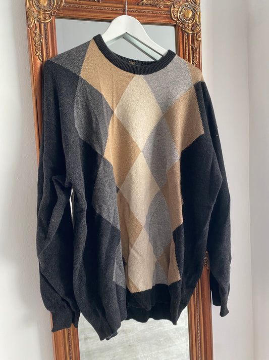 Marks and Spencer Argyle Cashmere Jumper Size XL