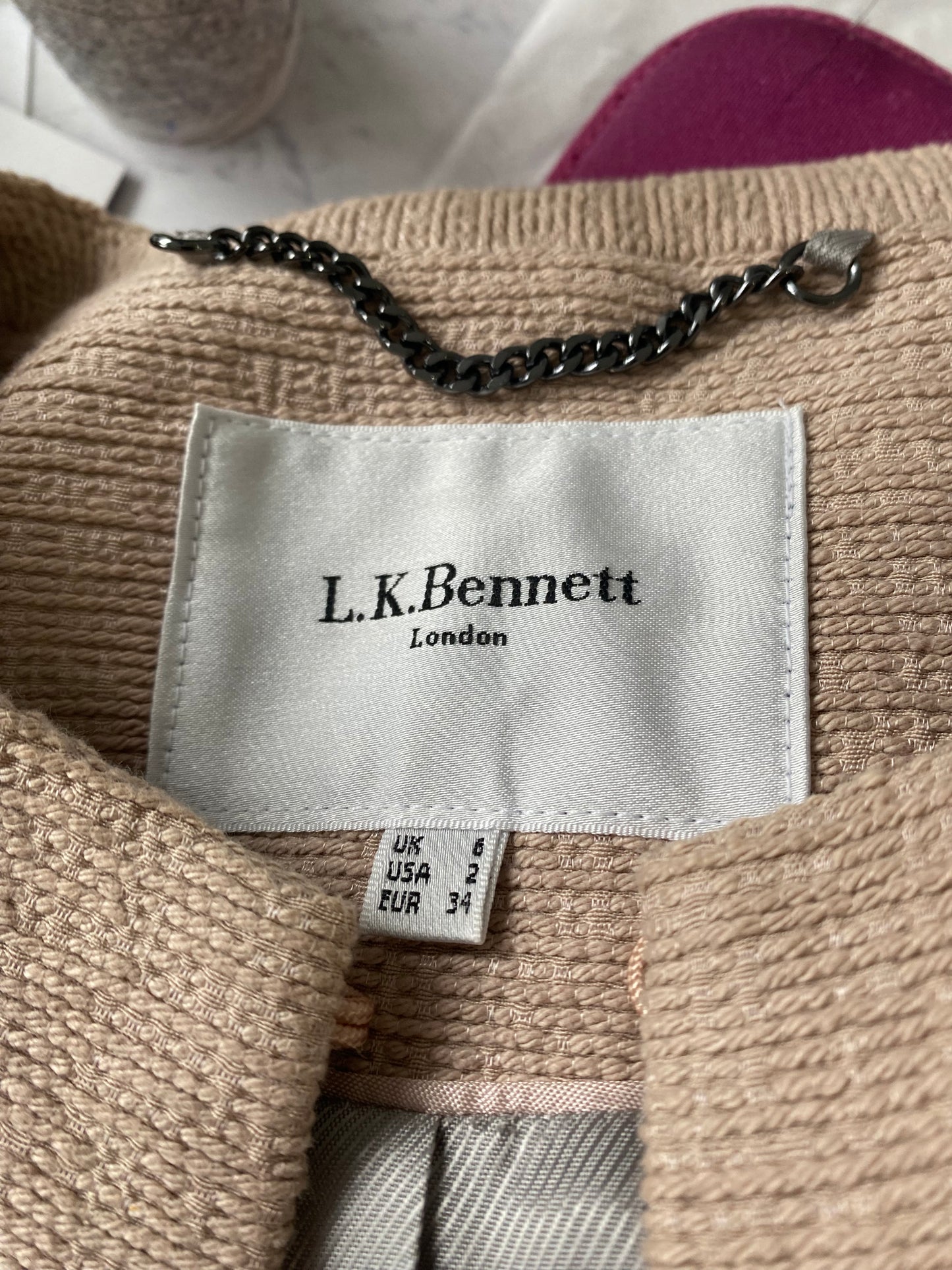LK Bennett Dusty Pink Amola Coat Size 6-8