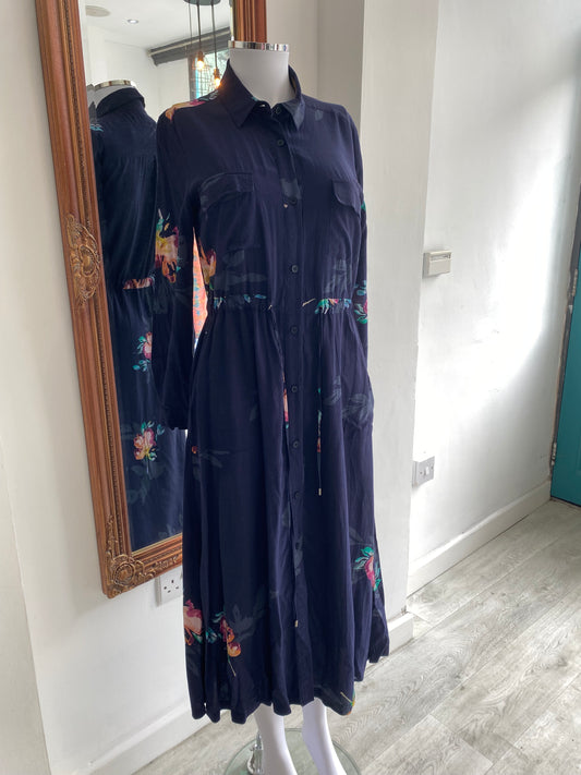 French Connection floral print shirt dress size 8
