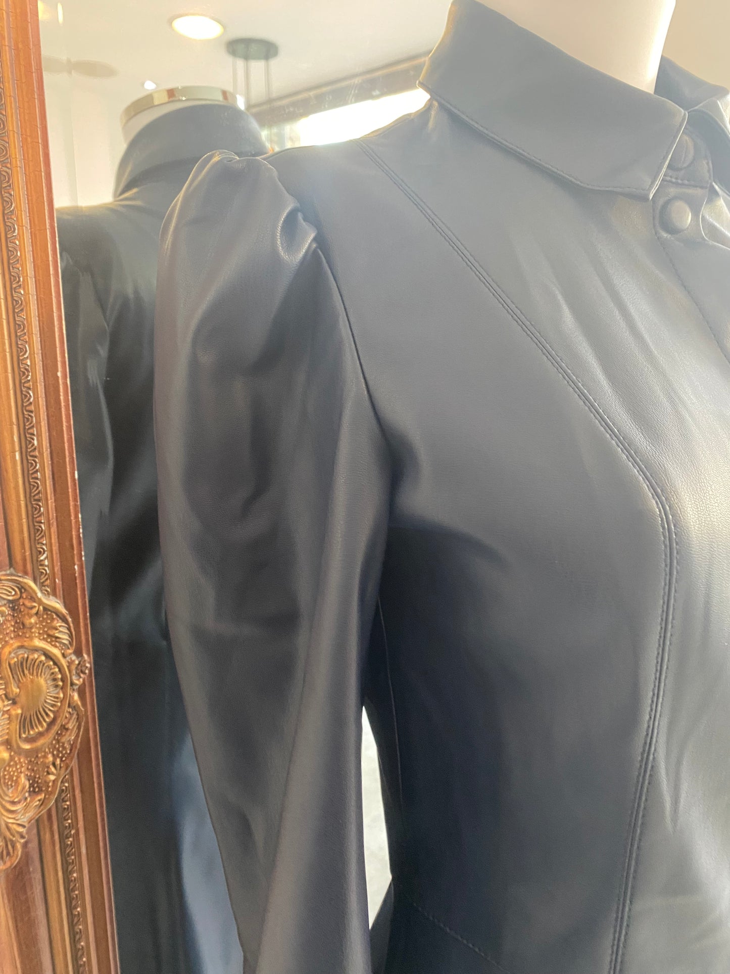 Sosander Navy Blue Faux Leather Dress Size 8