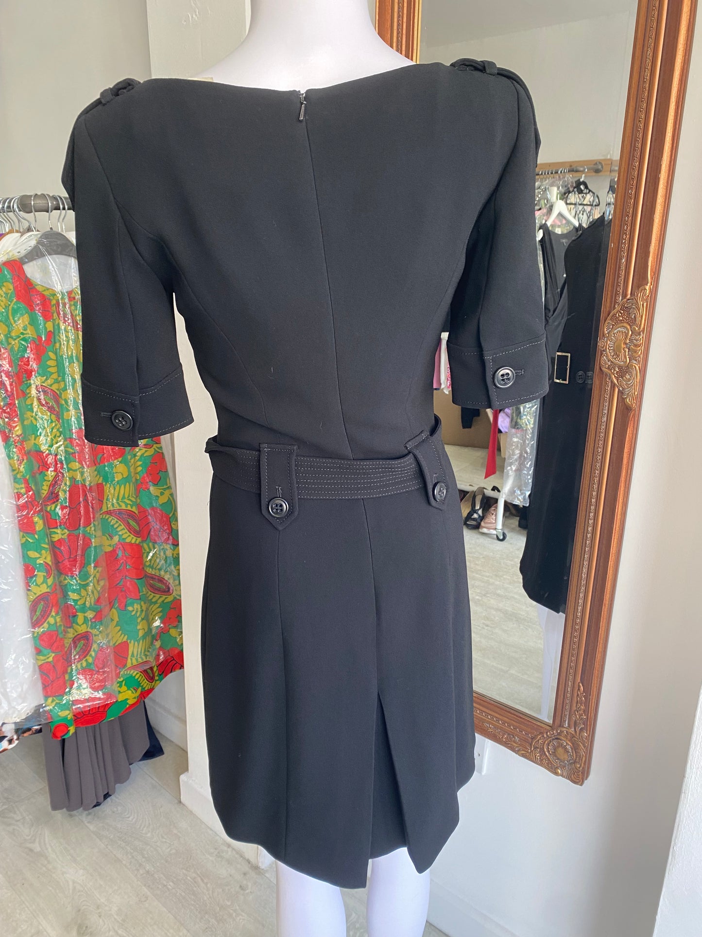 Karen Millen black button detail dress size 8