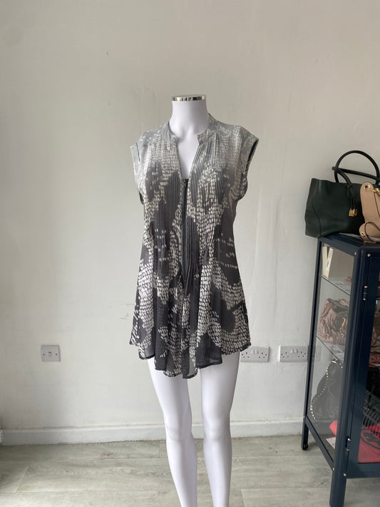 Mint Velvet Patterned Zip Up Top