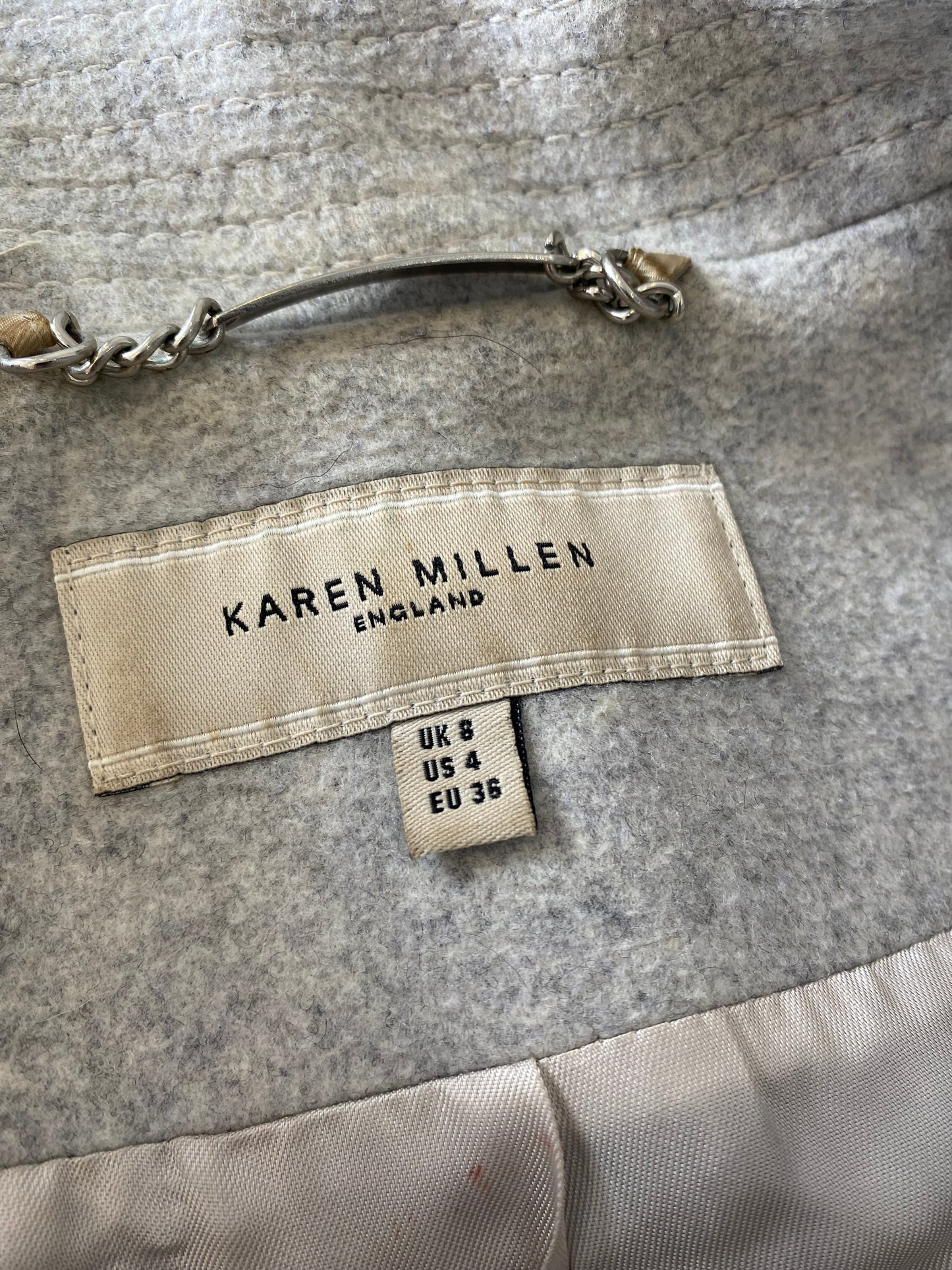 Karen Millen cashmere blend trench coat size 8