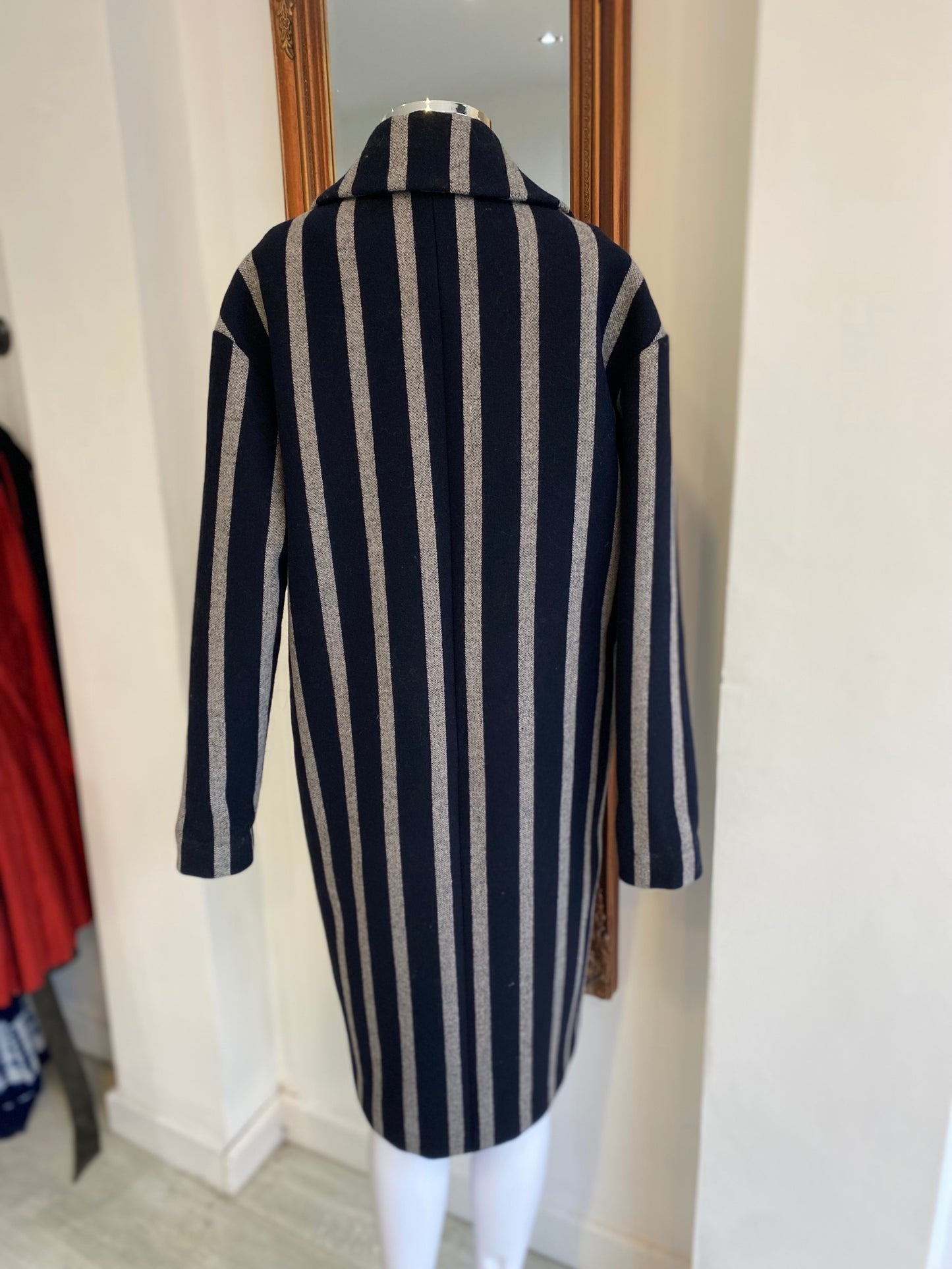Selected Femme Striped Coat Size 8
