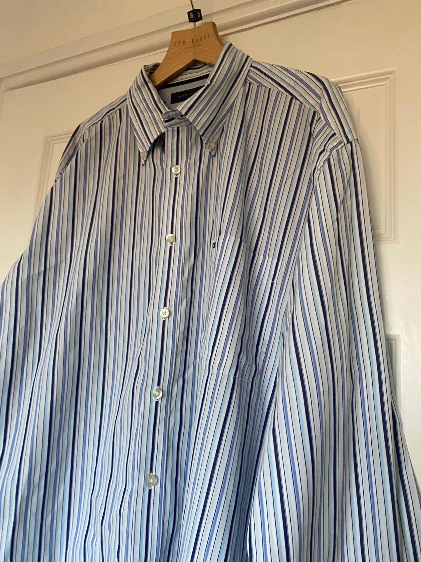 Tommy Hilfiger Blue Striped Shirt Size XXL