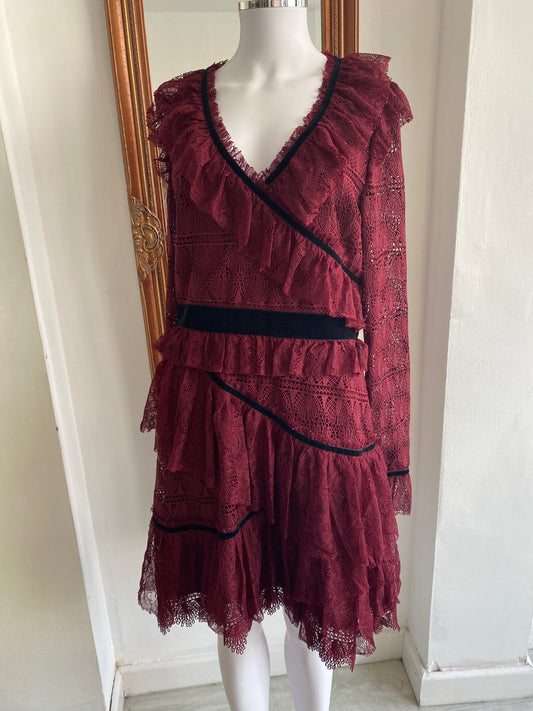 Perseverance Burgundy lace dress size 12