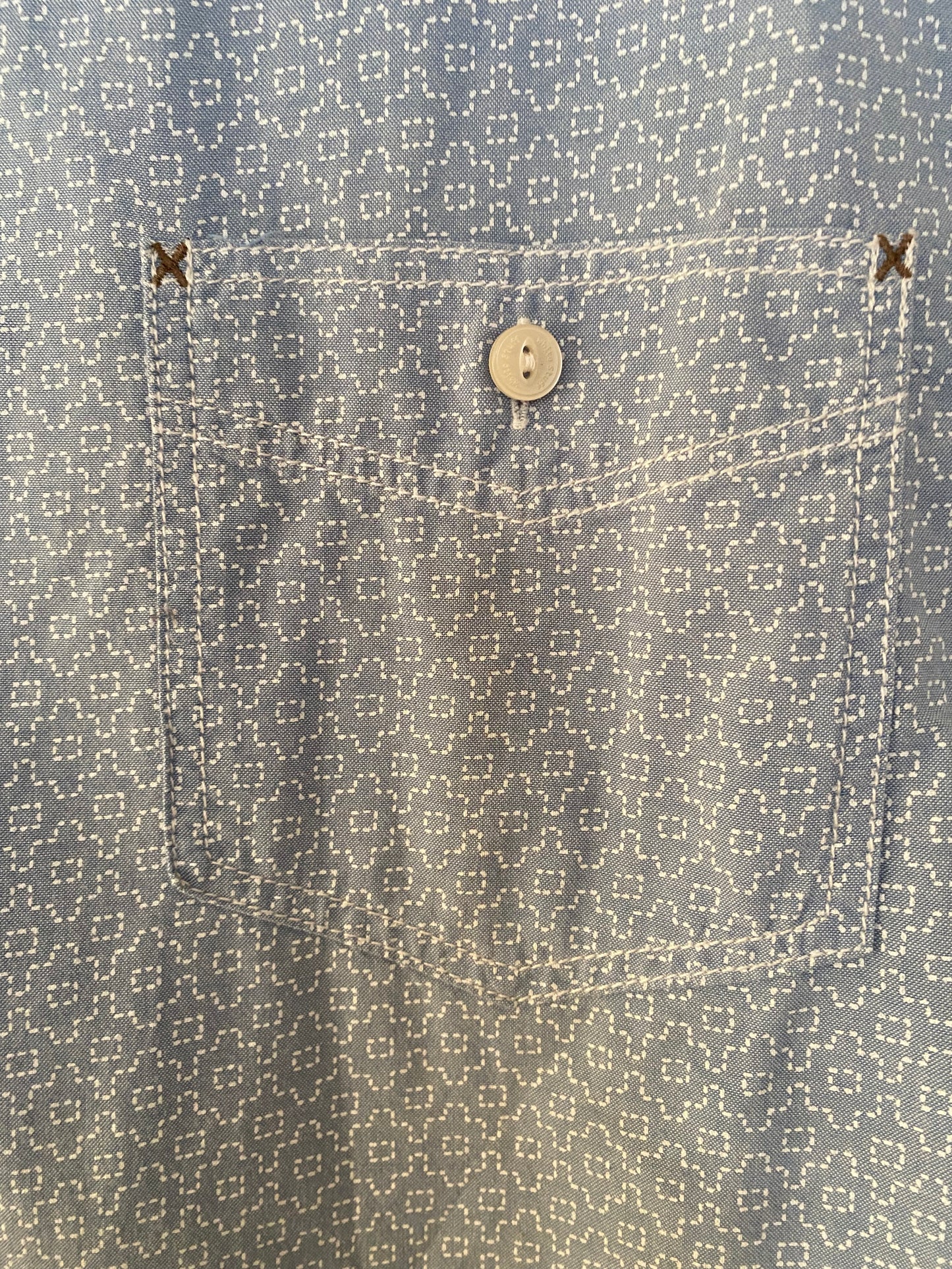 White Stuff Patterned Blue Shirt Size Large