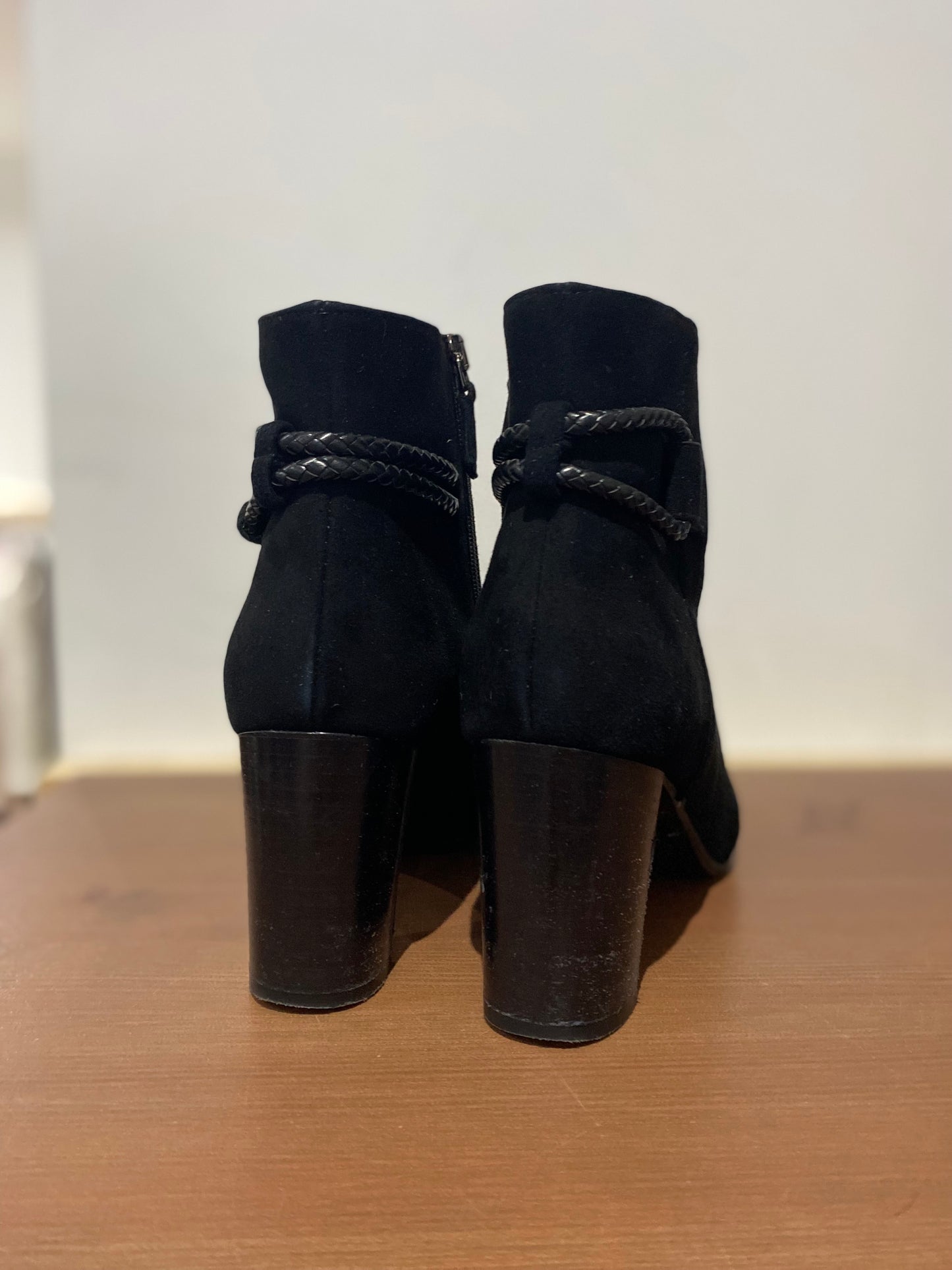 LK Bennett Black Suede Heeled Boots Size 5