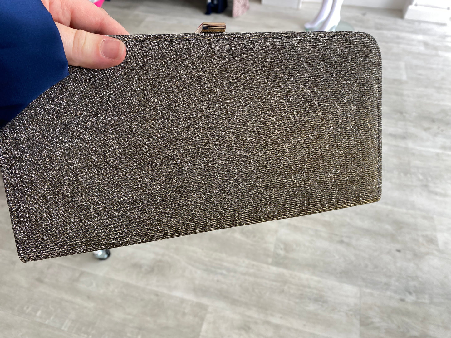 Dune Gold Shimmer Fabric Handbag