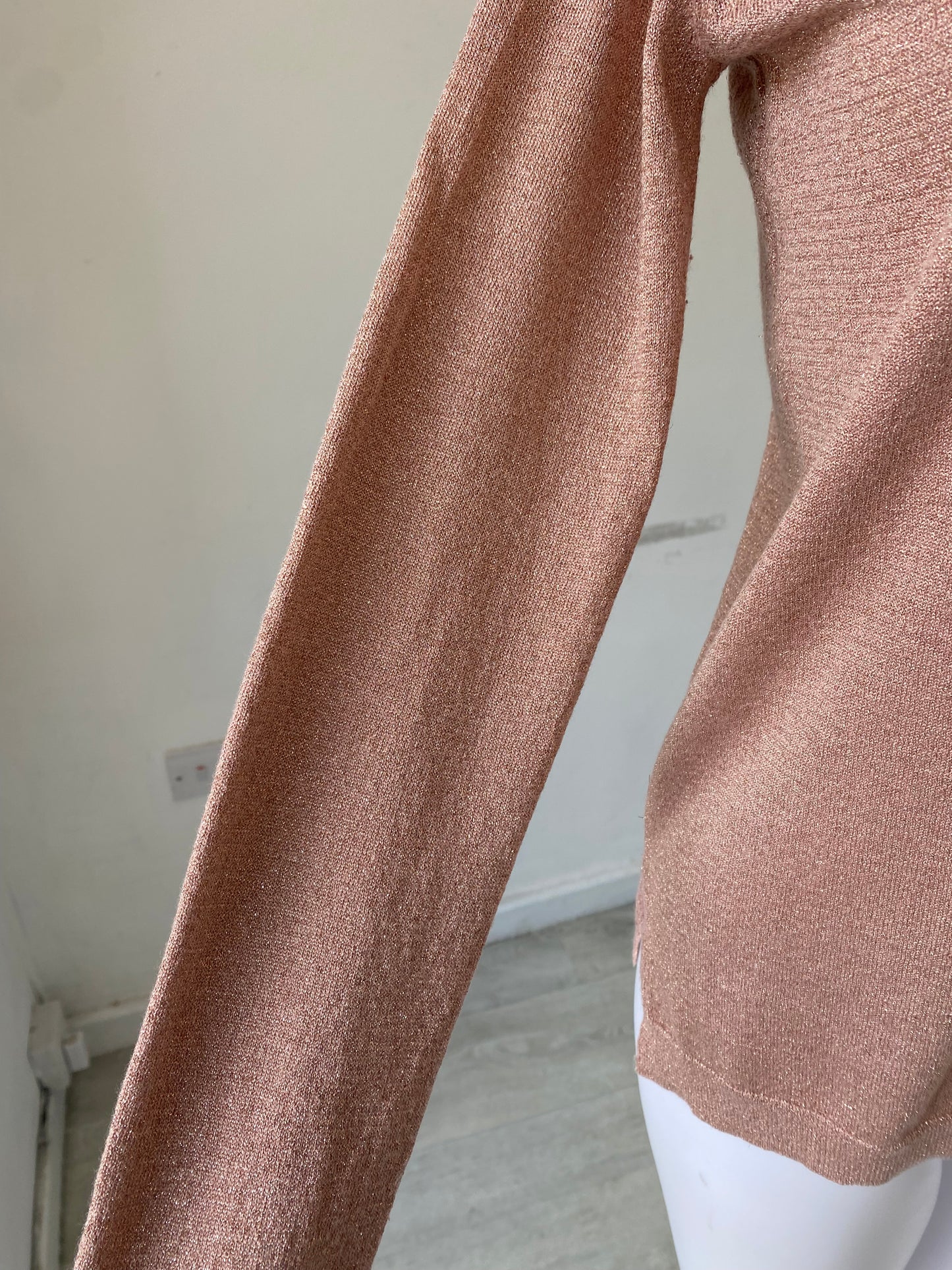 Whistles Pink Lurex Knit Top Size 10