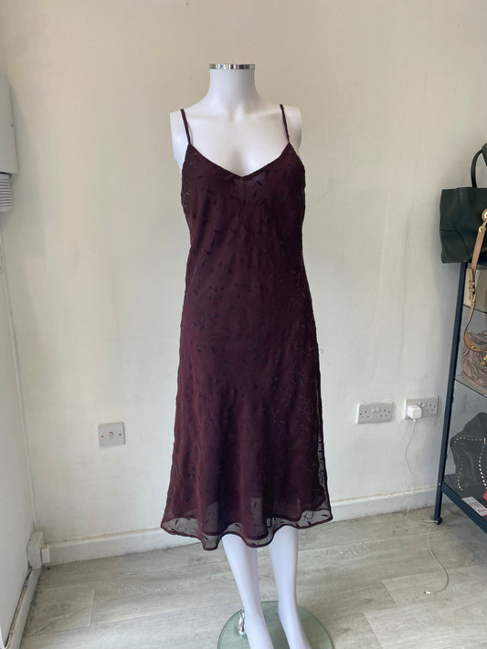 Coast Purple Dress with Sequin Detailing Size 8