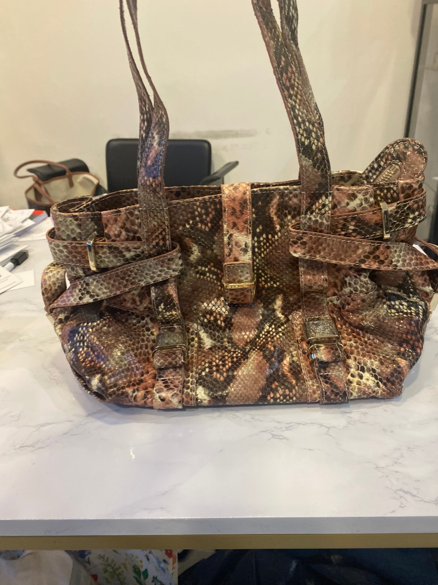 LK Bennett Faux Snake Leather Handbag
