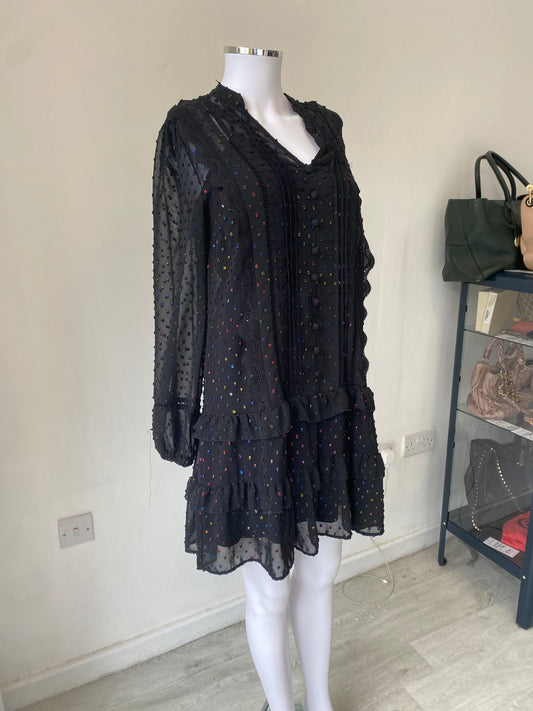 Love and Roses Rainbow Shimmer Dress Size 8 With Tags