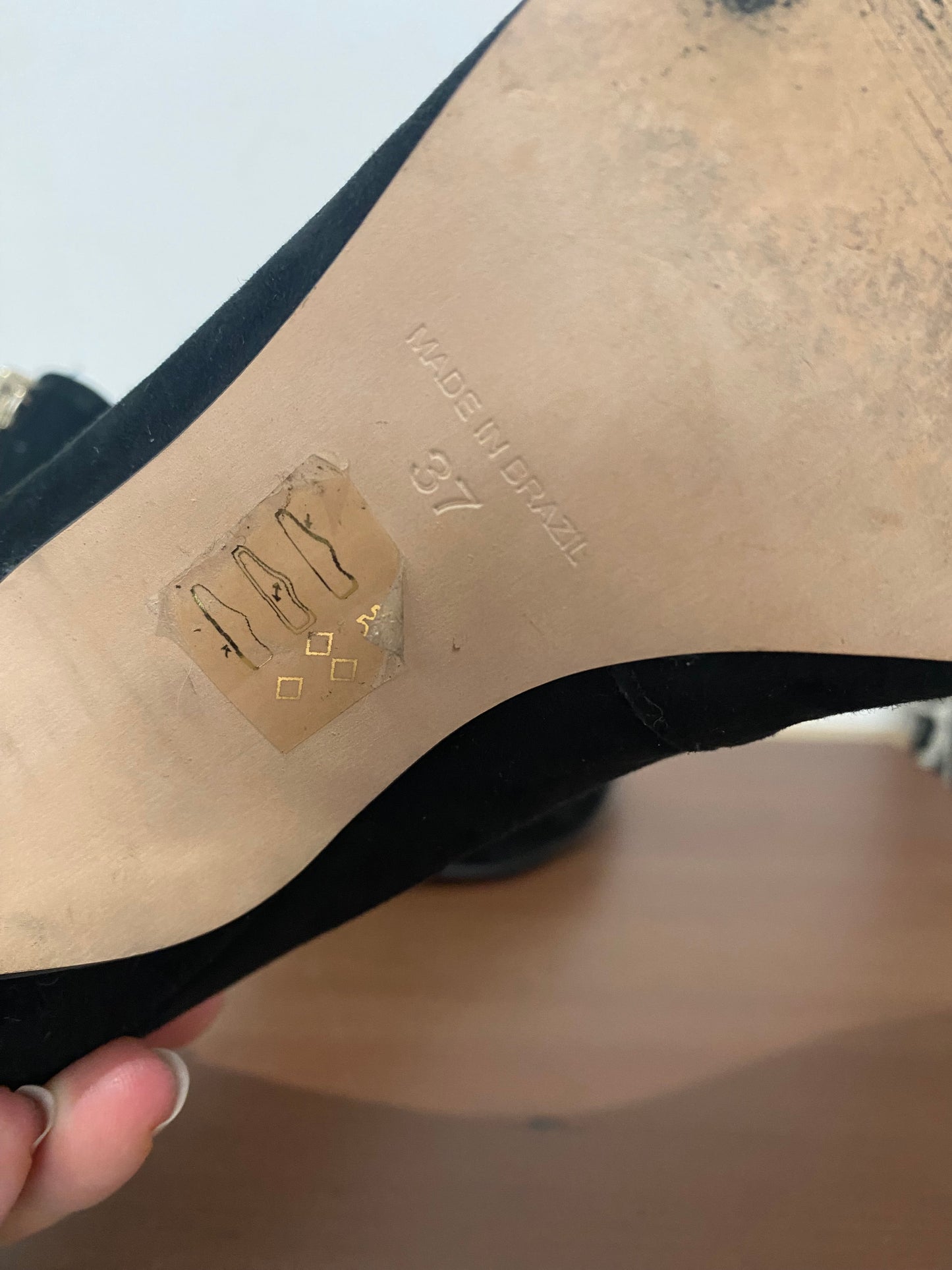 Moda in Pelle black suede heels with zips size 4