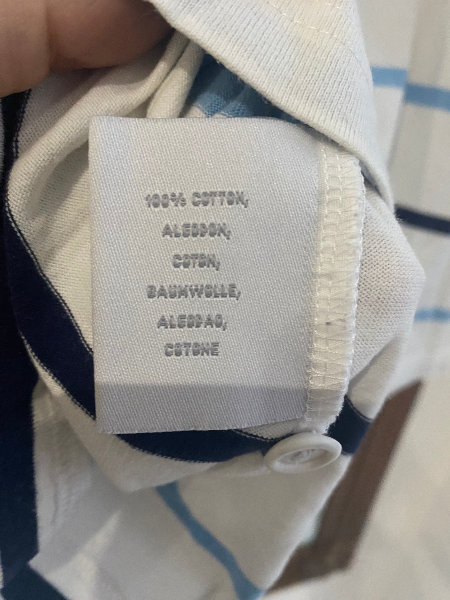 Gant White Striped Polo Shirt Size XL