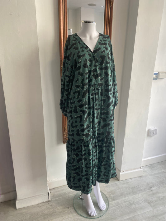 Turtledove London Turquoise Animal Print Dress Size 14 16 18