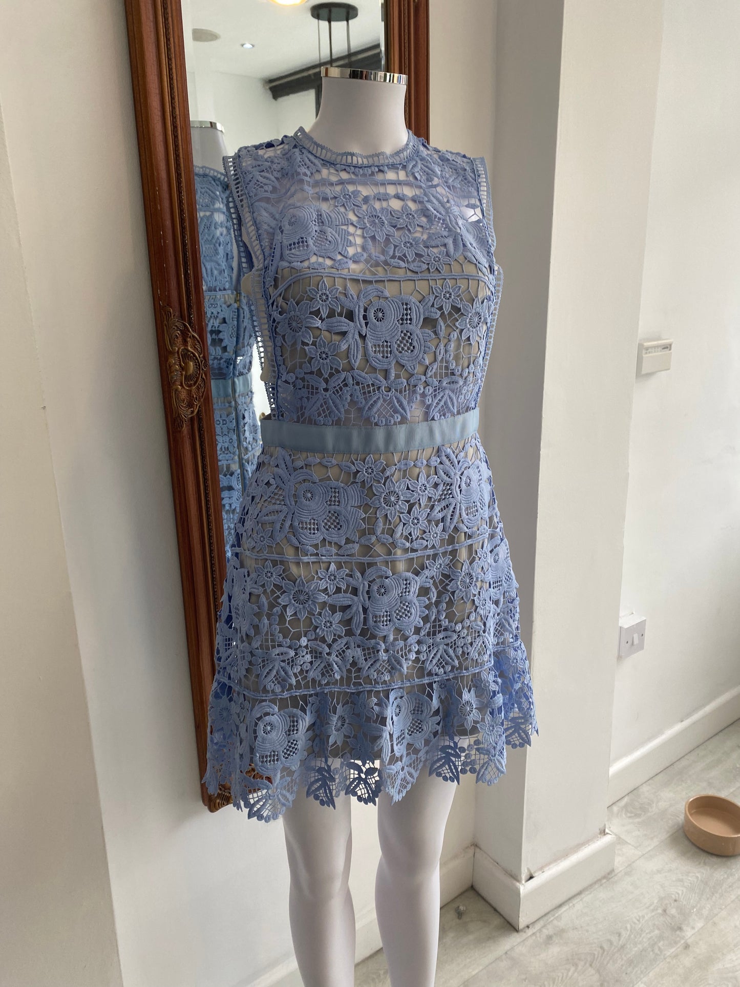 Self Portrait Blue Lace Dress Size 10-12
