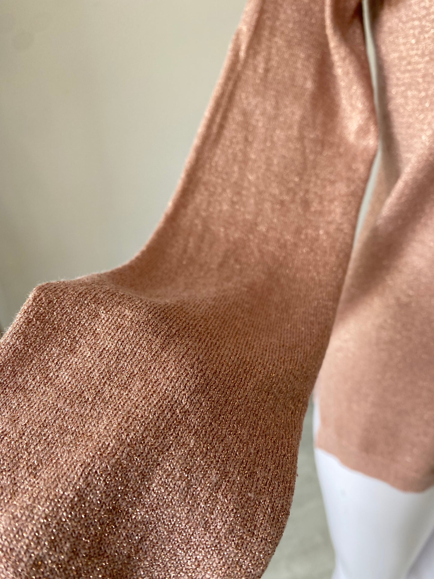 Whistles Pink Lurex Knit Top Size 10