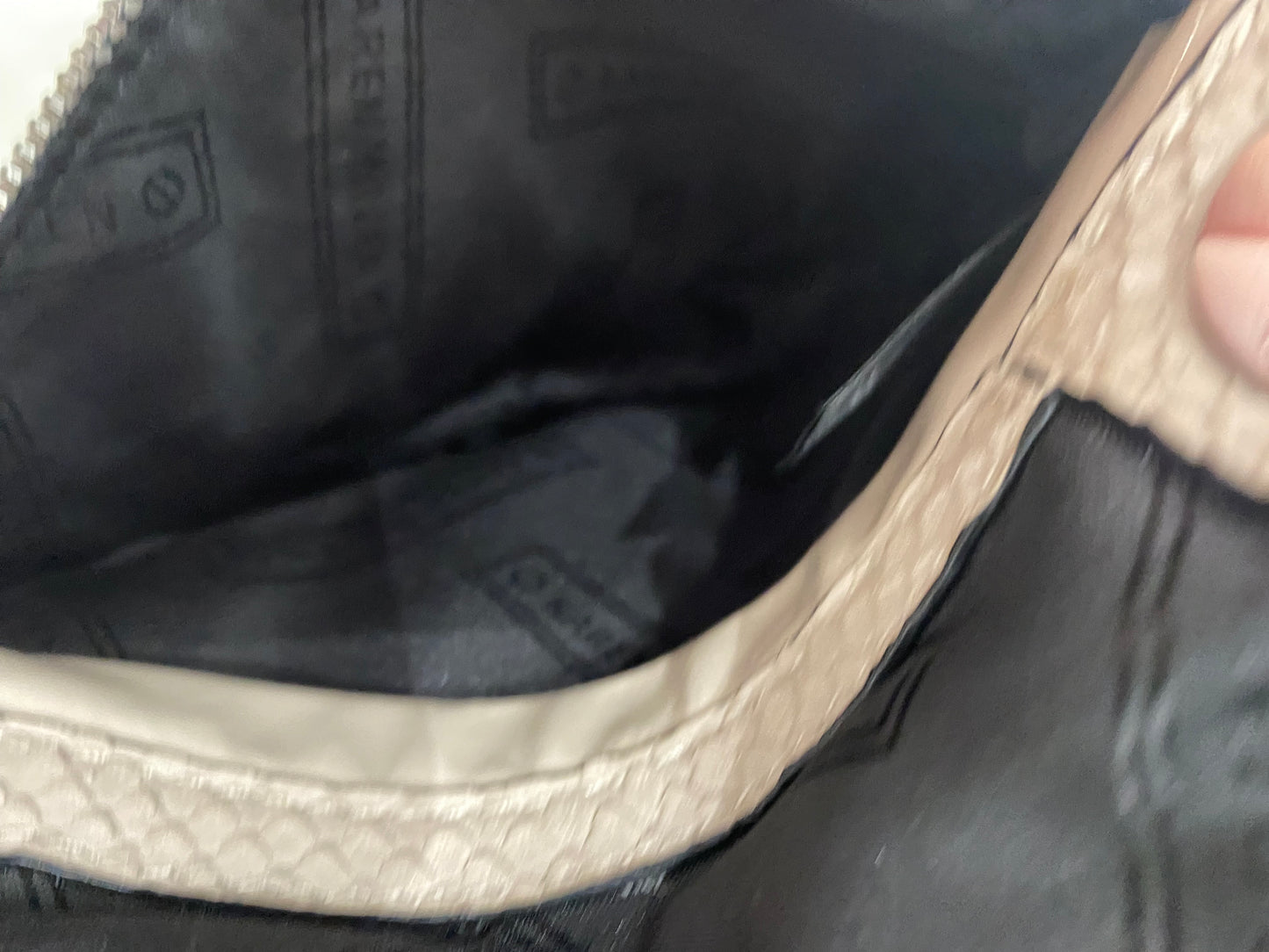 Karen Millen Crossbody Leather Handbag Beige