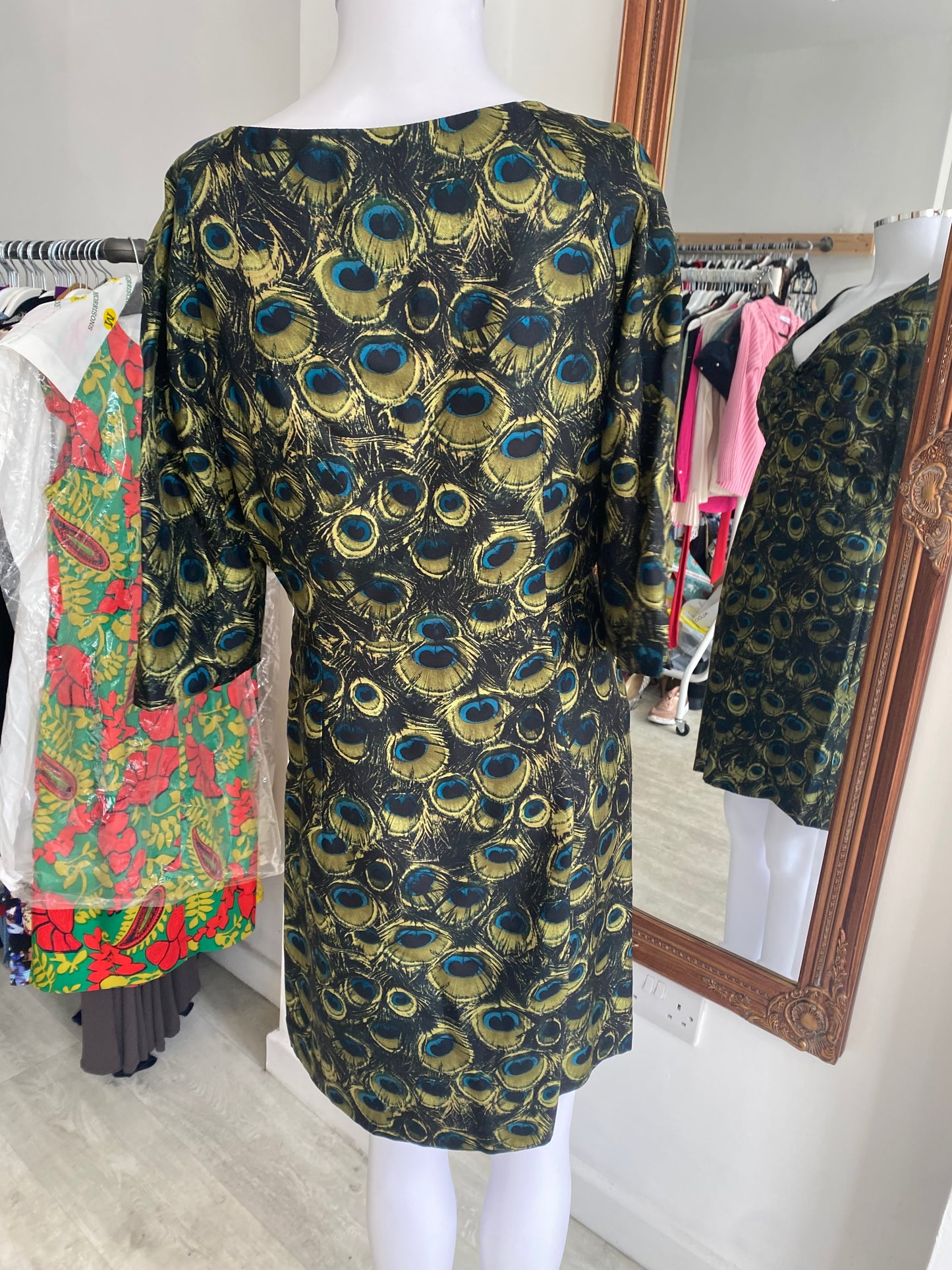 Milly New York silk peacock print dress size 10